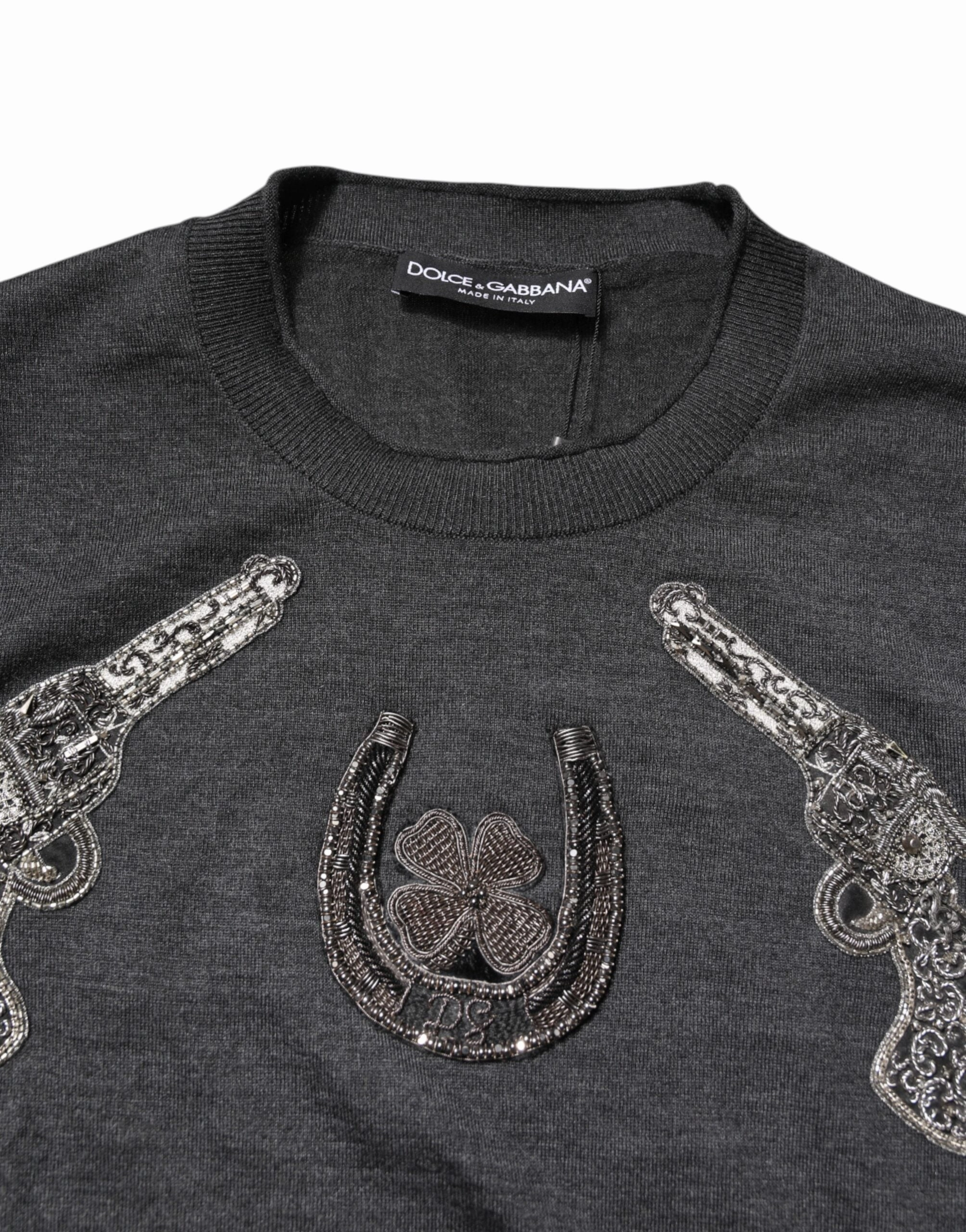 Dolce & Gabbana Embroidery Knit Men Pullover Men's Sweater
