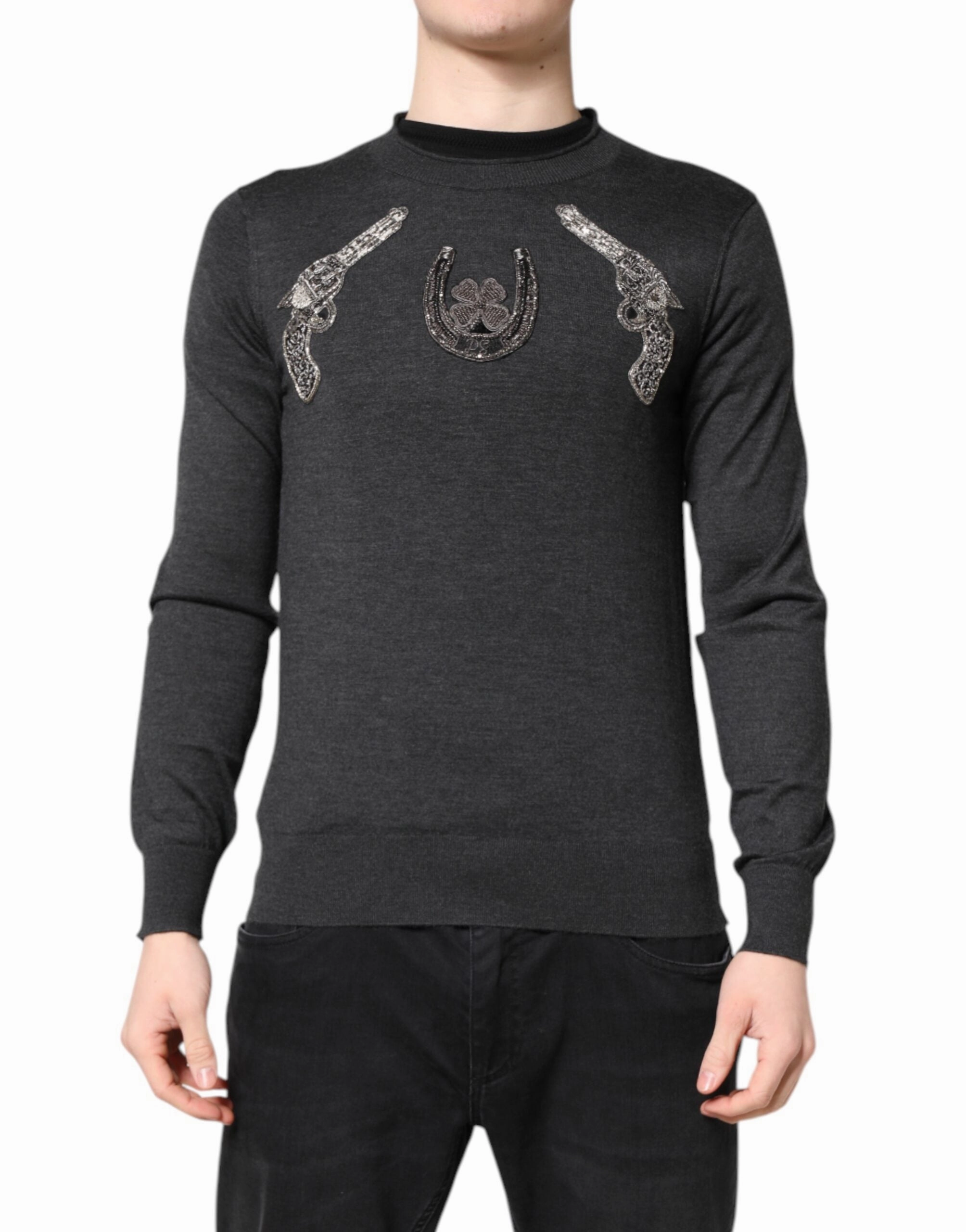 Dolce & Gabbana Embroidery Knit Men Pullover Men's Sweater