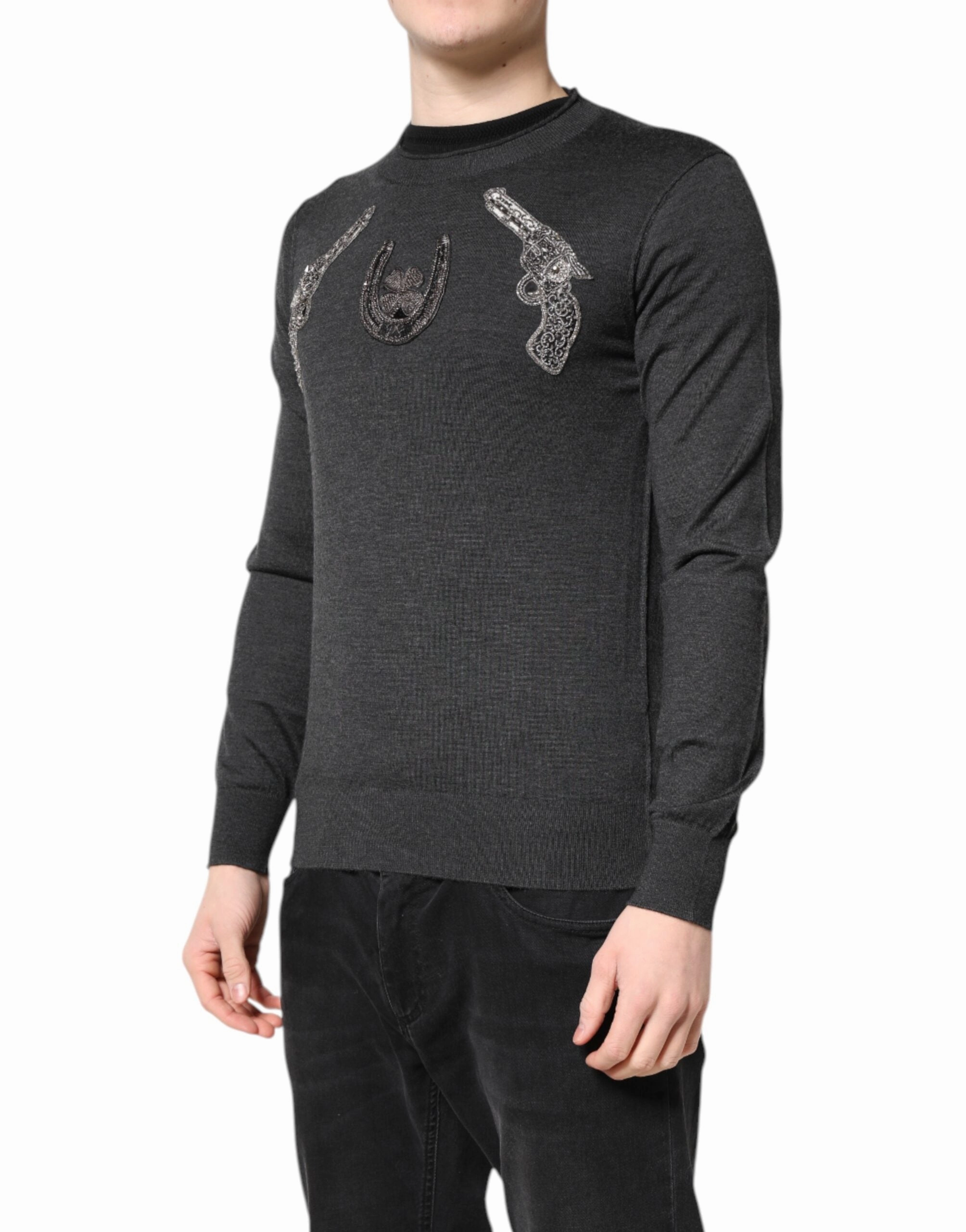 Dolce & Gabbana Embroidery Knit Men Pullover Men's Sweater