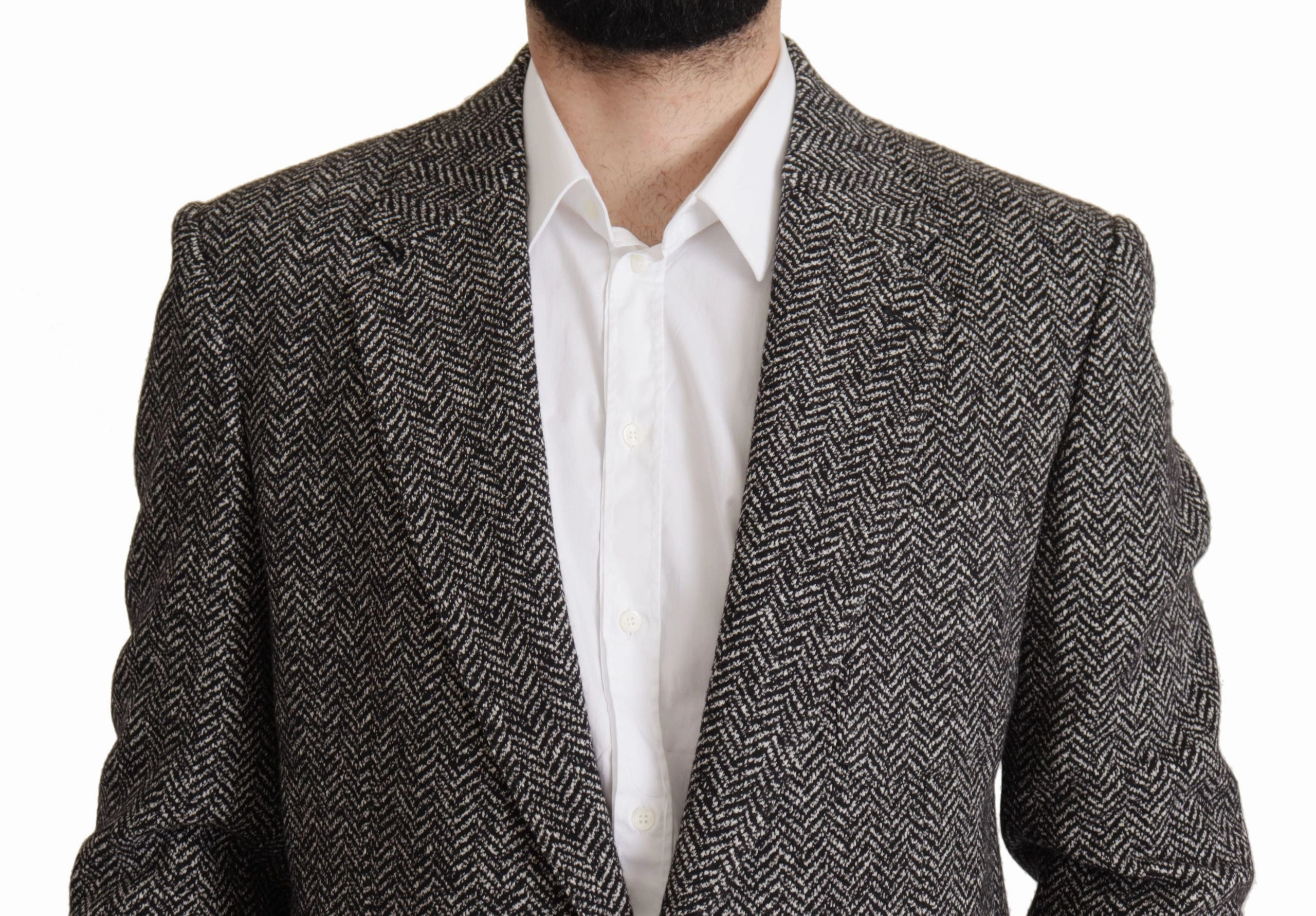 Dolce & Gabbana Exquisite Herringbone Blazer Men's Jacket