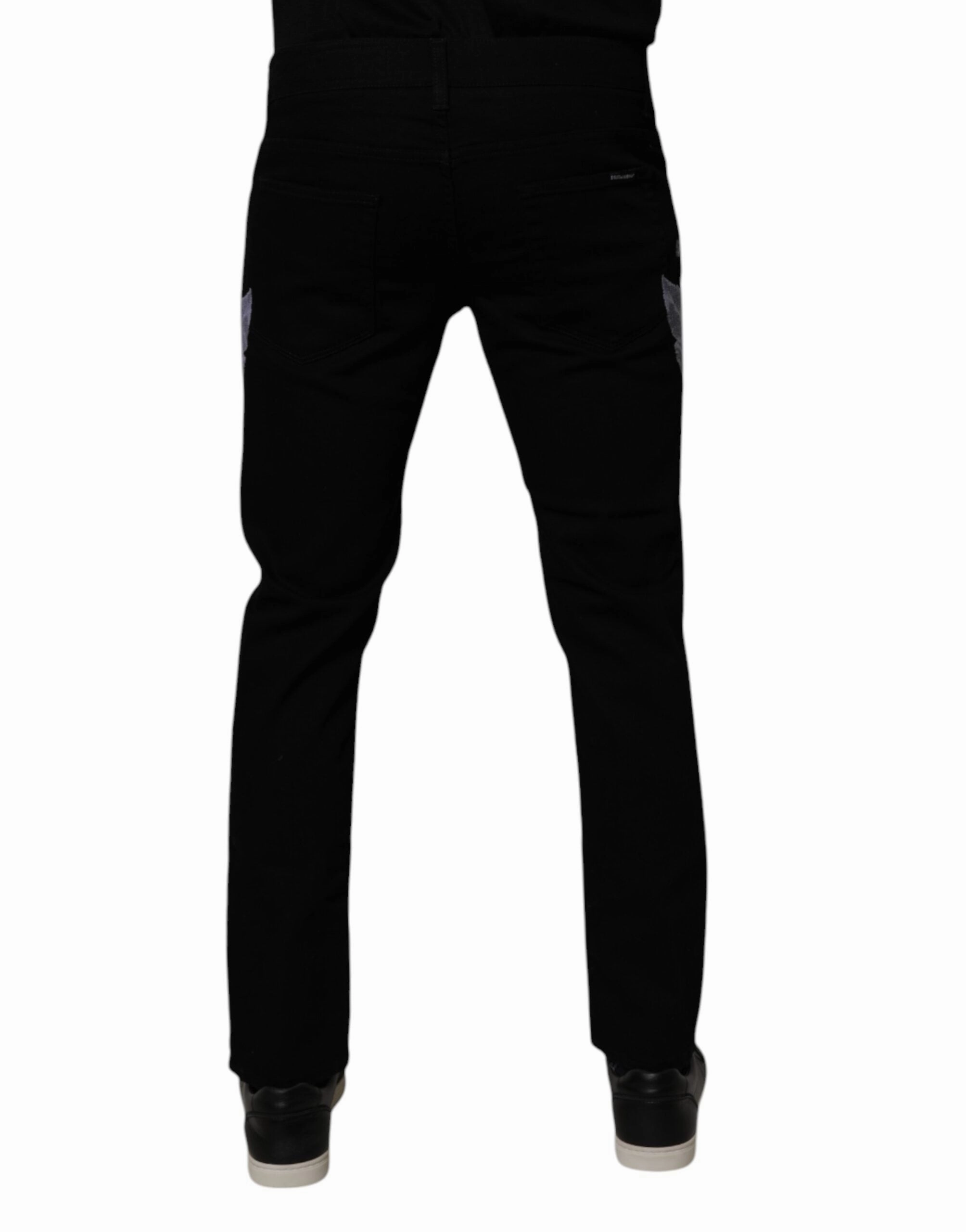 Dolce & Gabbana Floral Cotton Skinny Men blue Men's Jeans