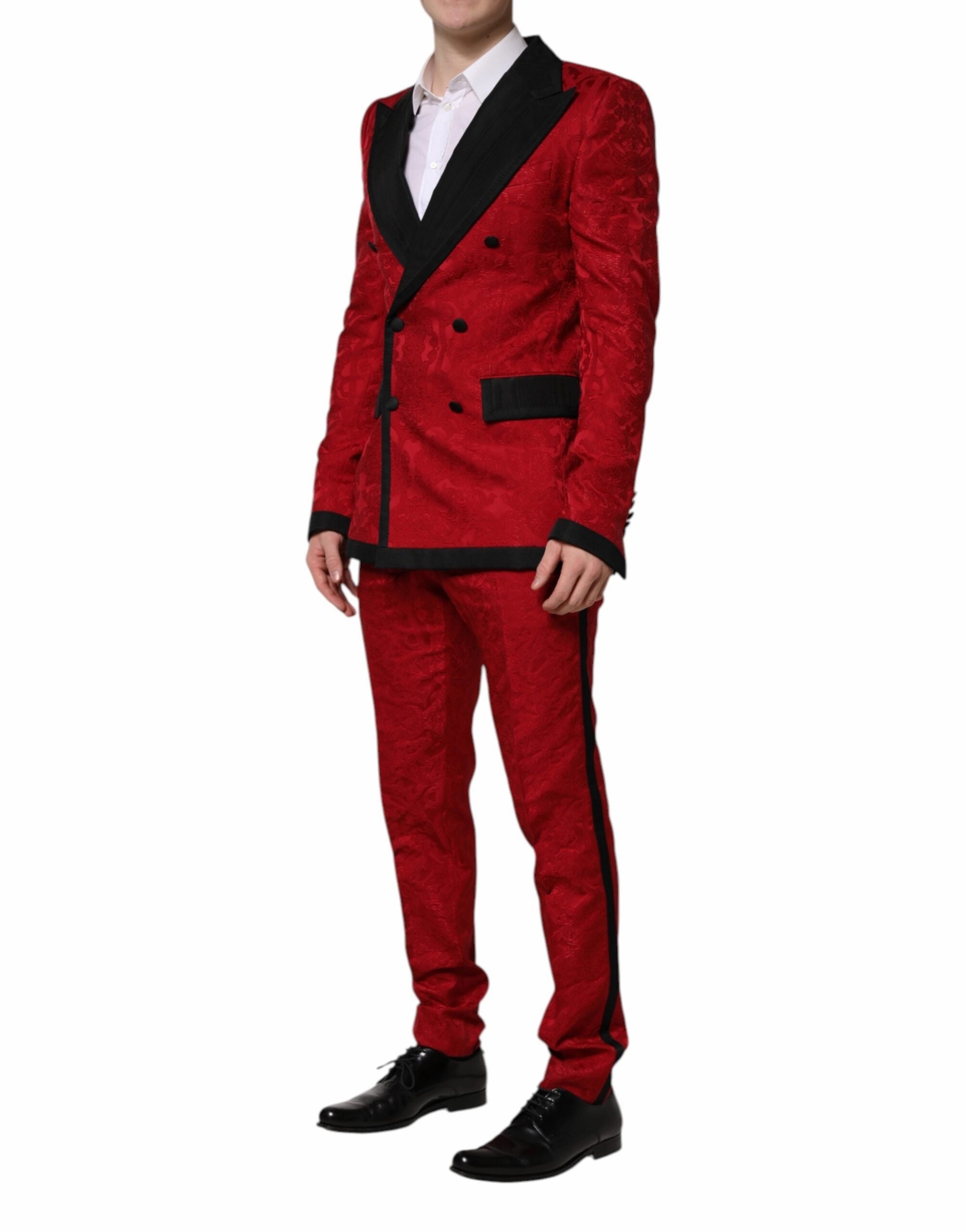 Dolce & Gabbana Floral Jacquard Double Breasted 2 Pc Men's Suit