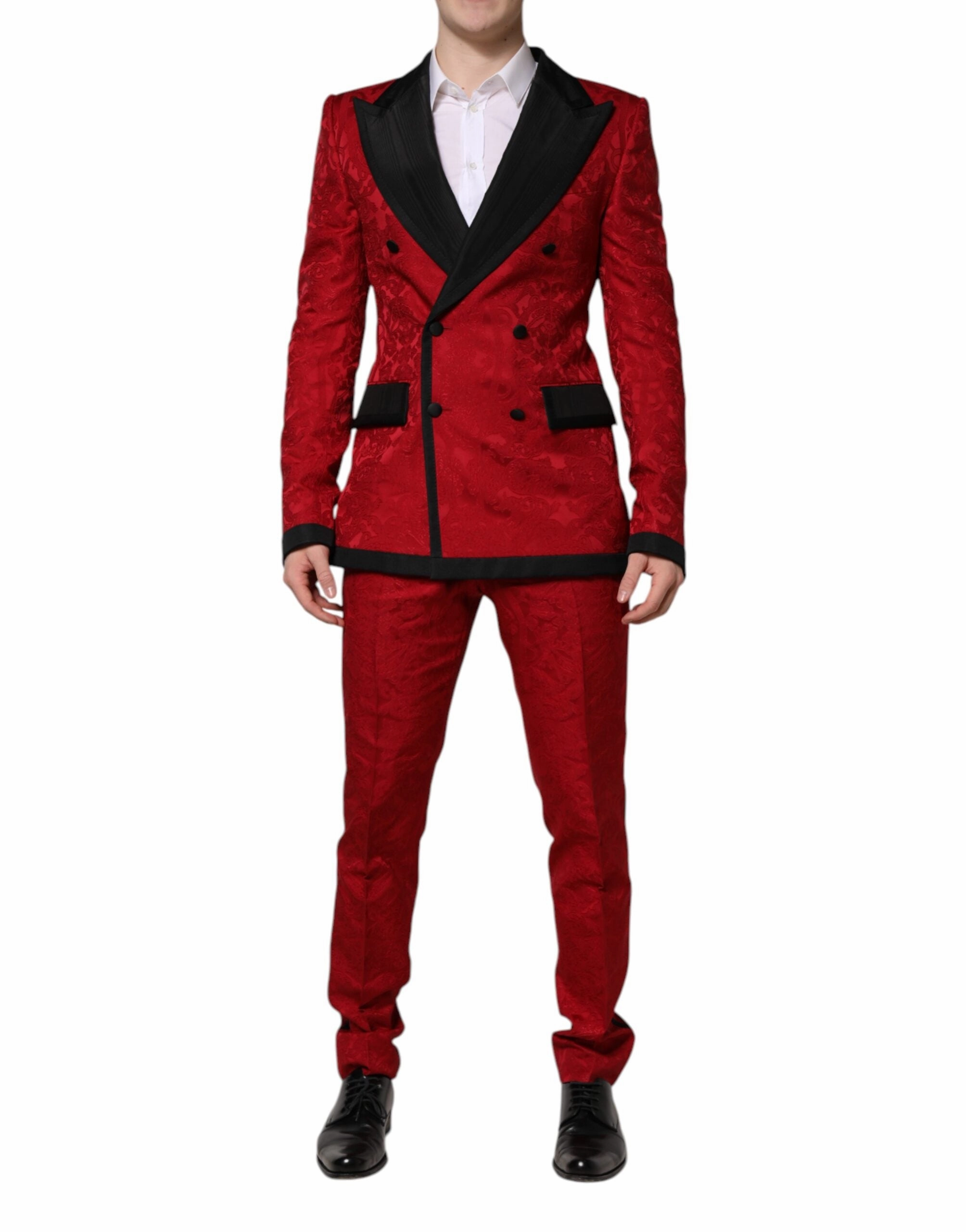 Dolce & Gabbana Floral Jacquard Double Breasted 2 Pc Men's Suit