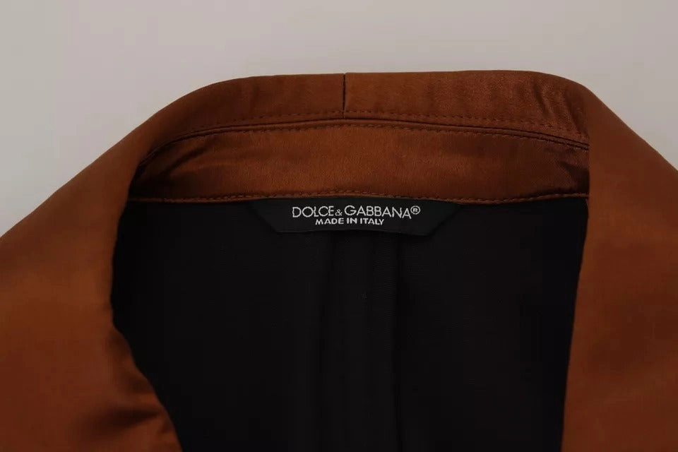 Dolce & Gabbana gold Monkey Print Silk Slim Jacket Men's Blazer
