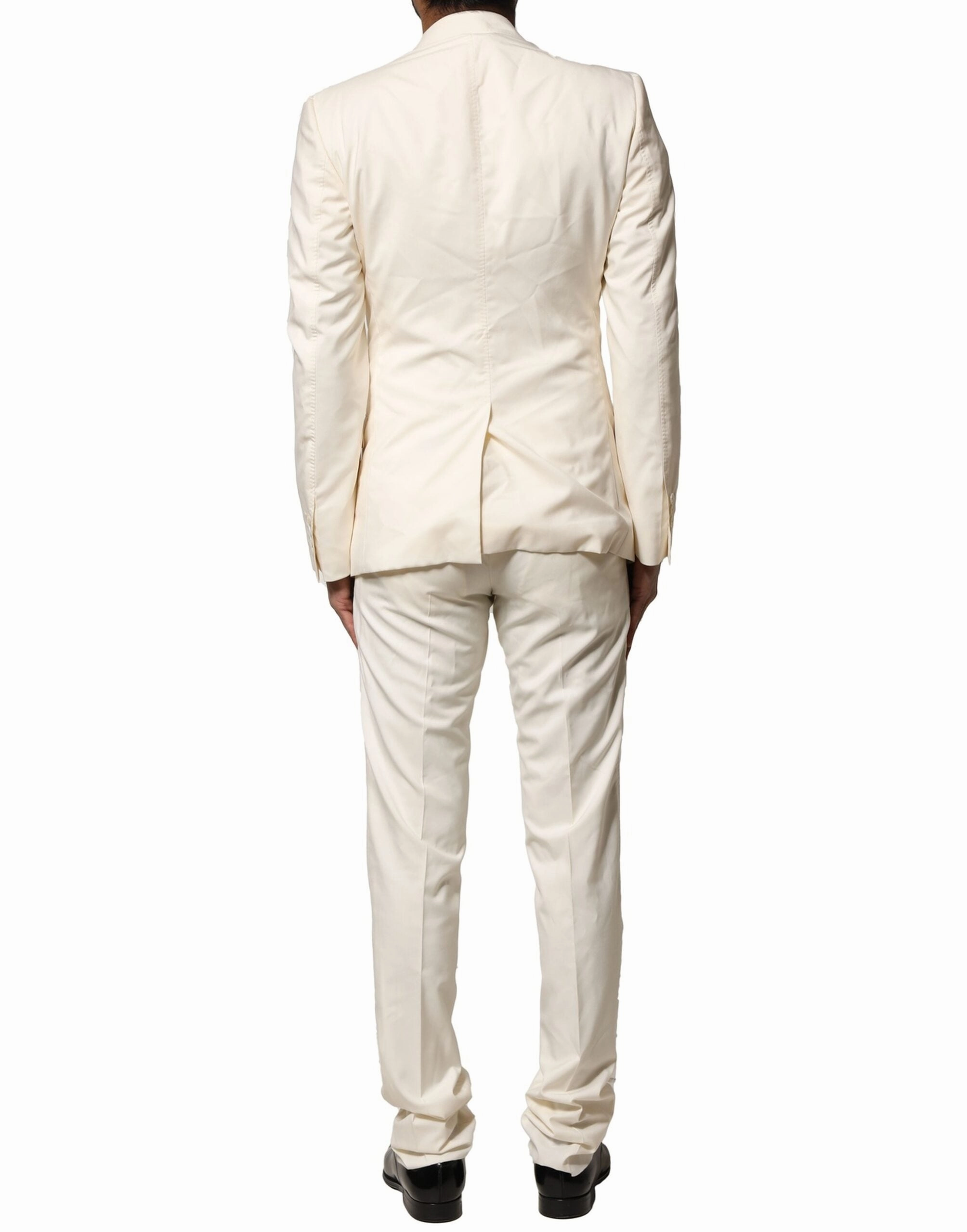 Dolce & Gabbana ivory Wool 3 Piece Single Breasted Men's Suit (Pre-Owned)