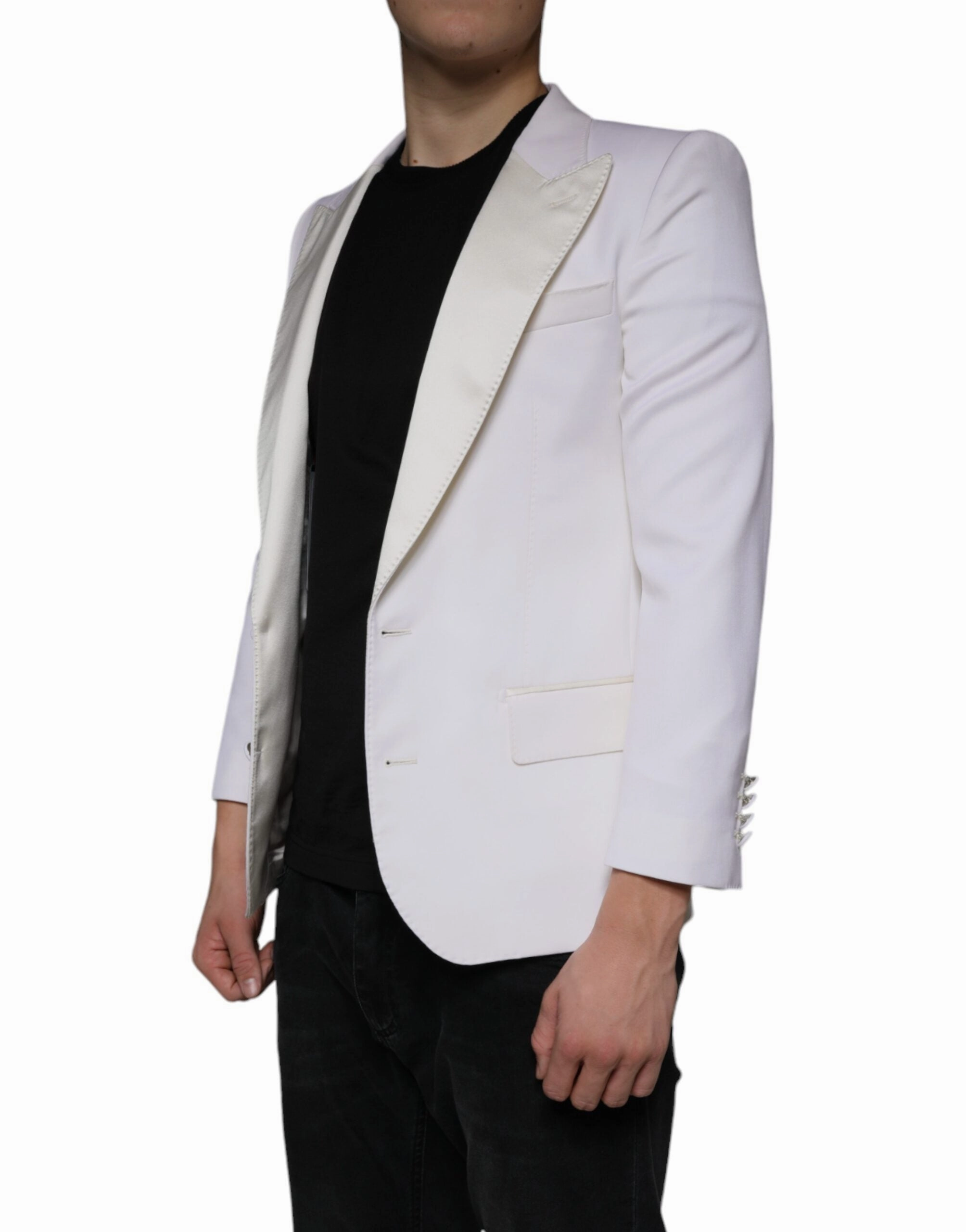 Dolce & Gabbana ivory Wool Single Breasted Dress Men's Blazer