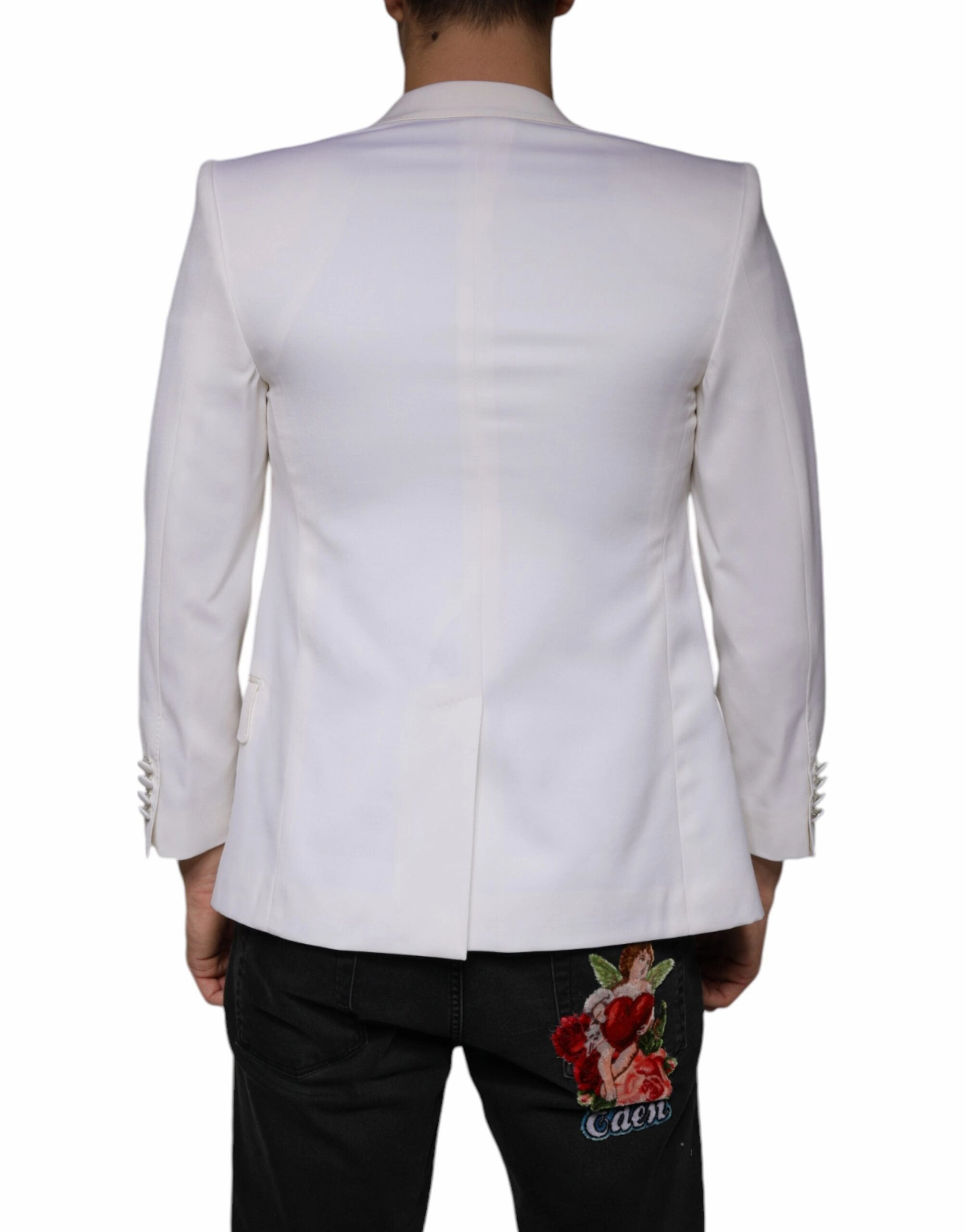 Dolce & Gabbana ivory Wool Single Breasted Dress Men's Blazer