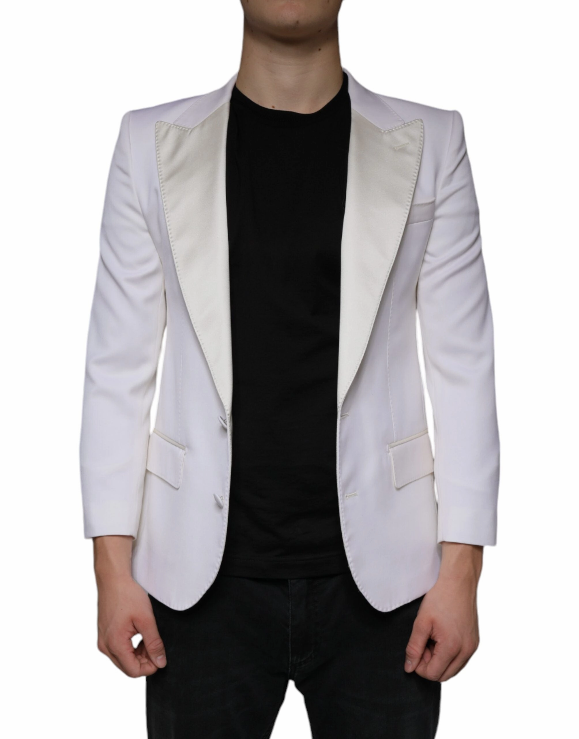 Dolce & Gabbana ivory Wool Single Breasted Dress Men's Blazer