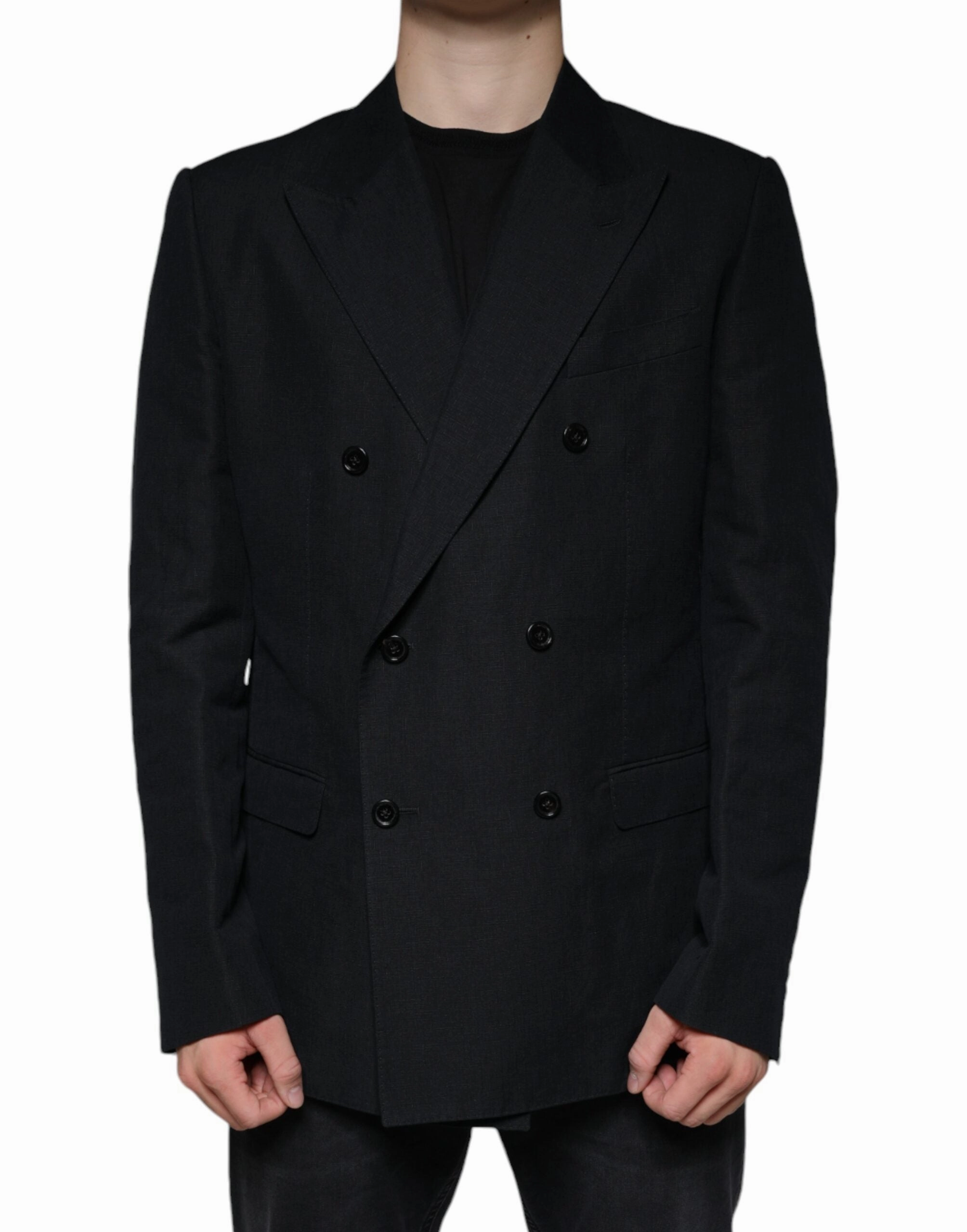 Dolce & Gabbana Linen Double Breasted Dress Men's Blazer