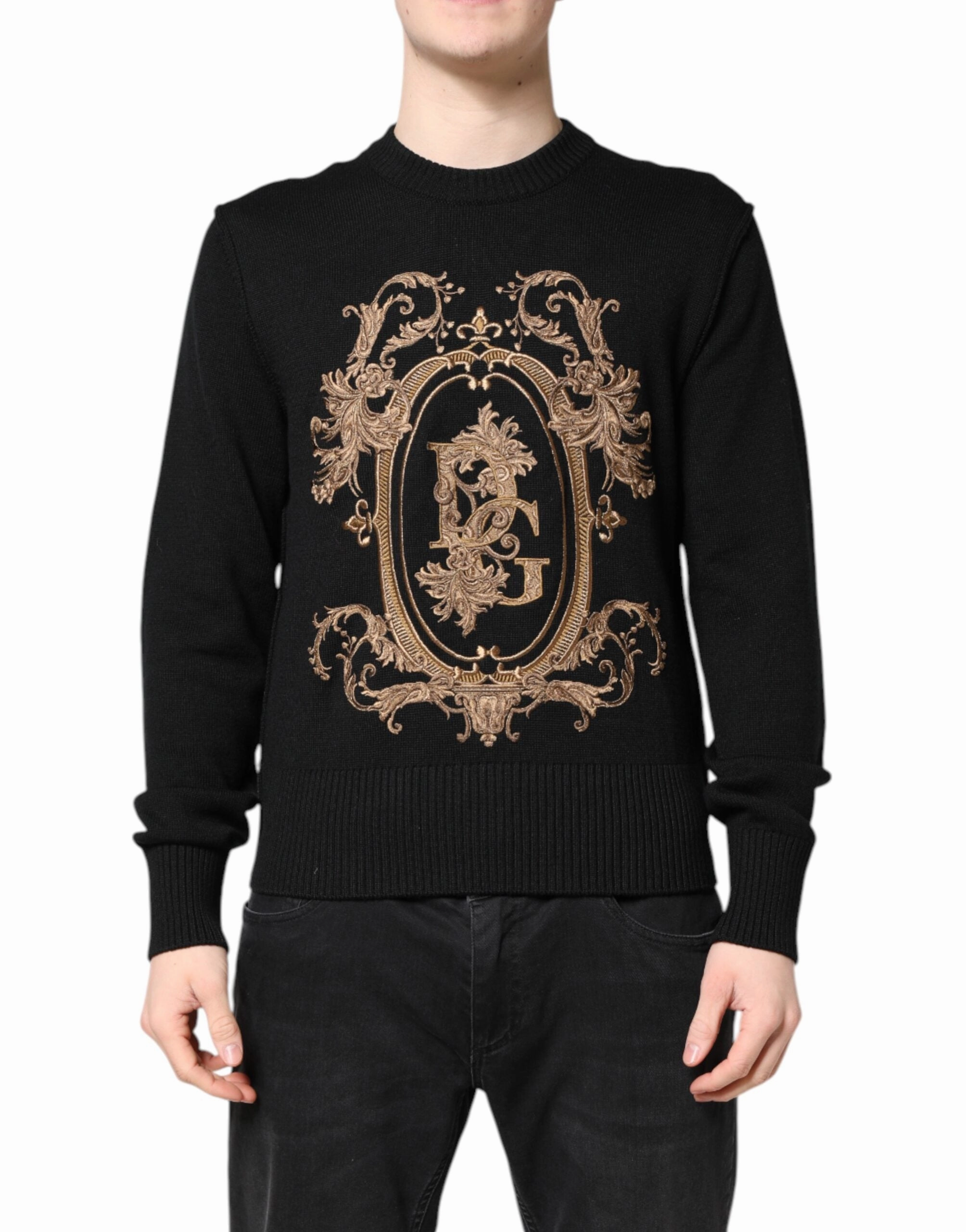 Dolce & Gabbana Logo Embroidery Knit Pullover Men's Sweater