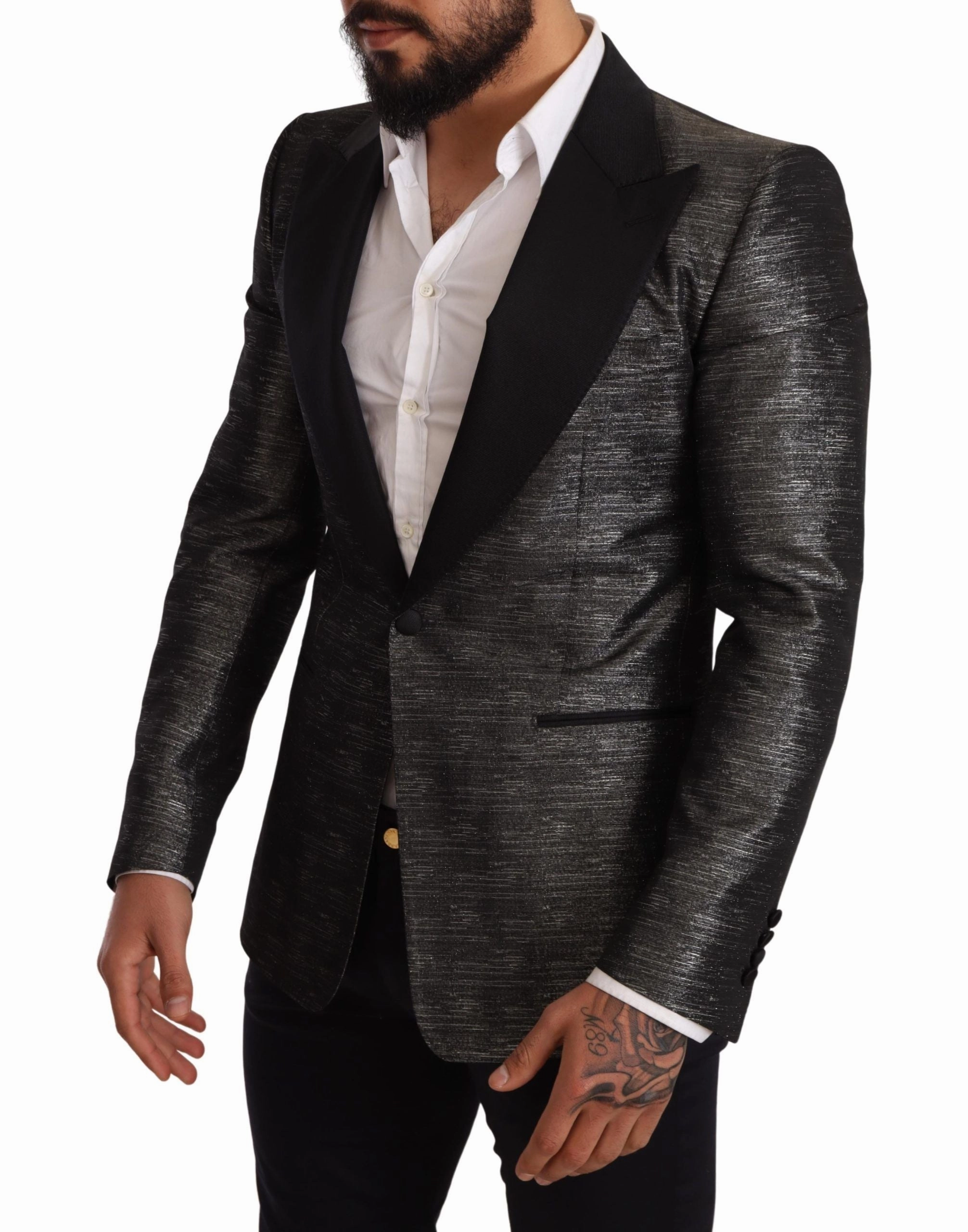 Dolce & Gabbana Metallic Jacquard Slim Fit Men's Blazer