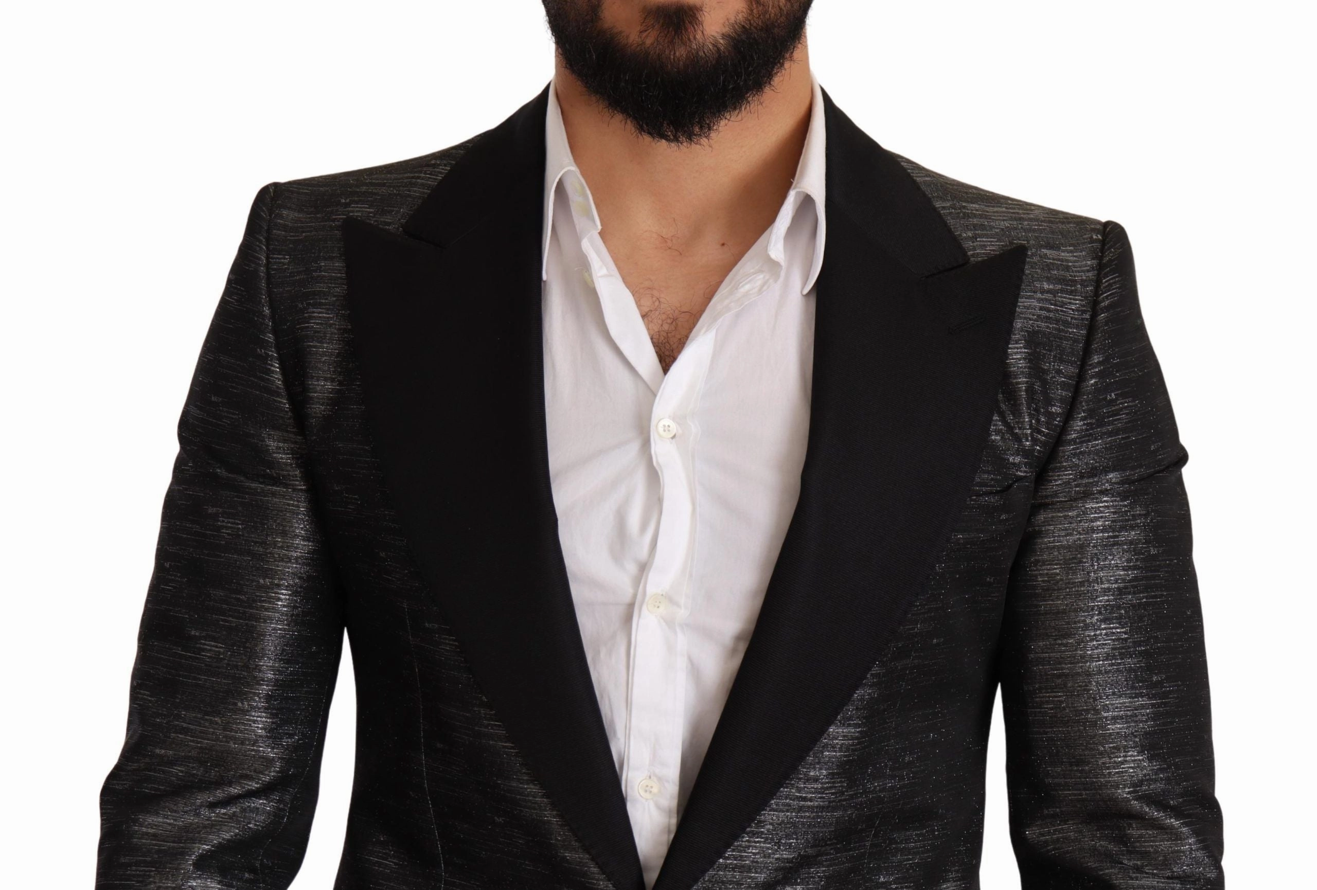 Dolce & Gabbana Metallic Jacquard Slim Fit Men's Blazer