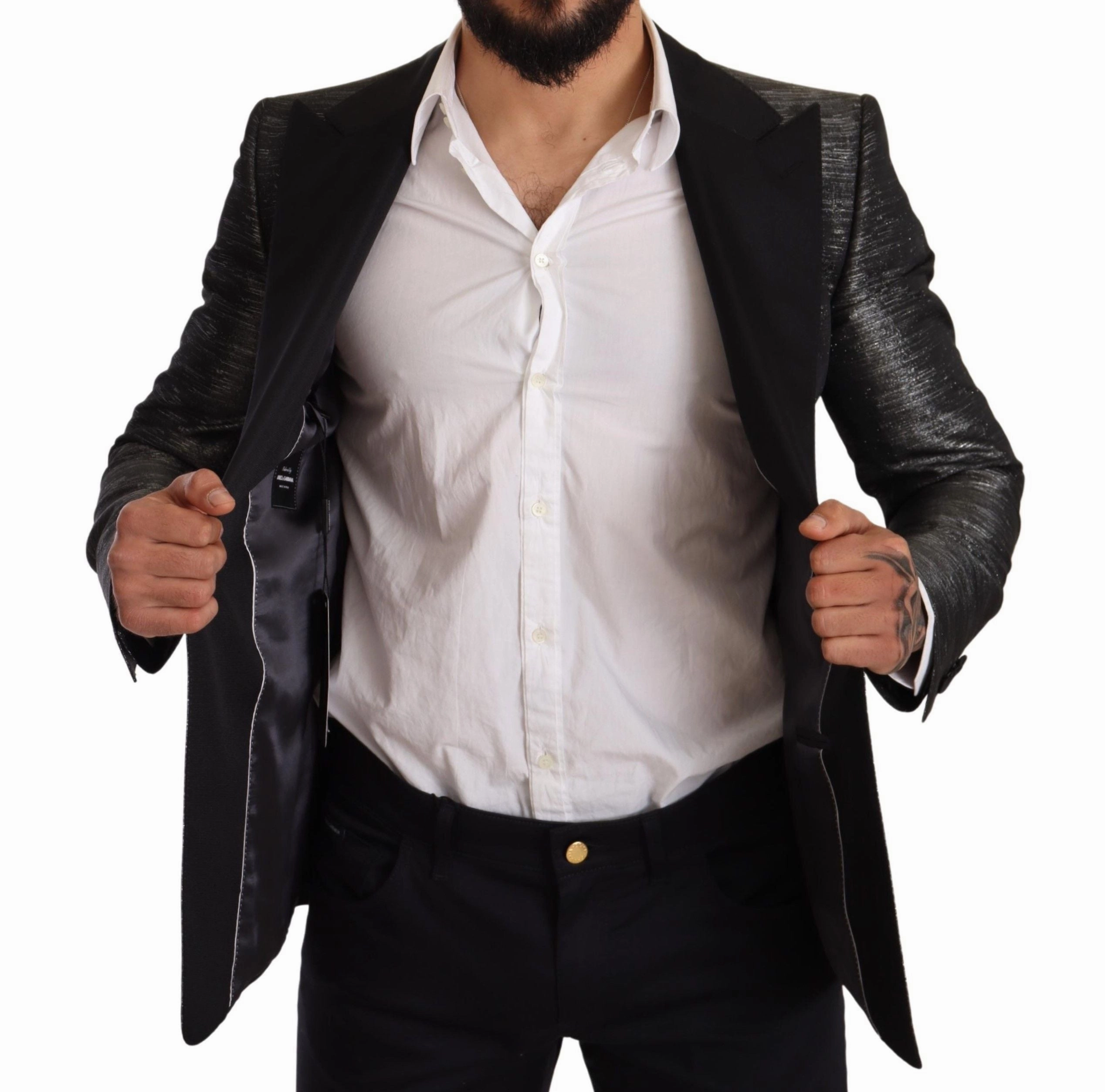 Dolce & Gabbana Metallic Jacquard Slim Fit Men's Blazer