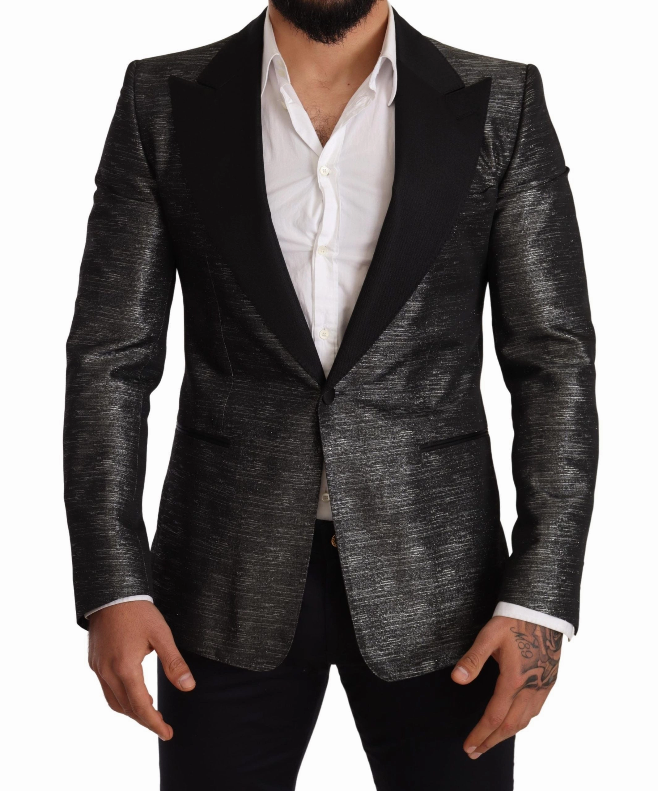 Dolce & Gabbana Metallic Jacquard Slim Fit Men's Blazer
