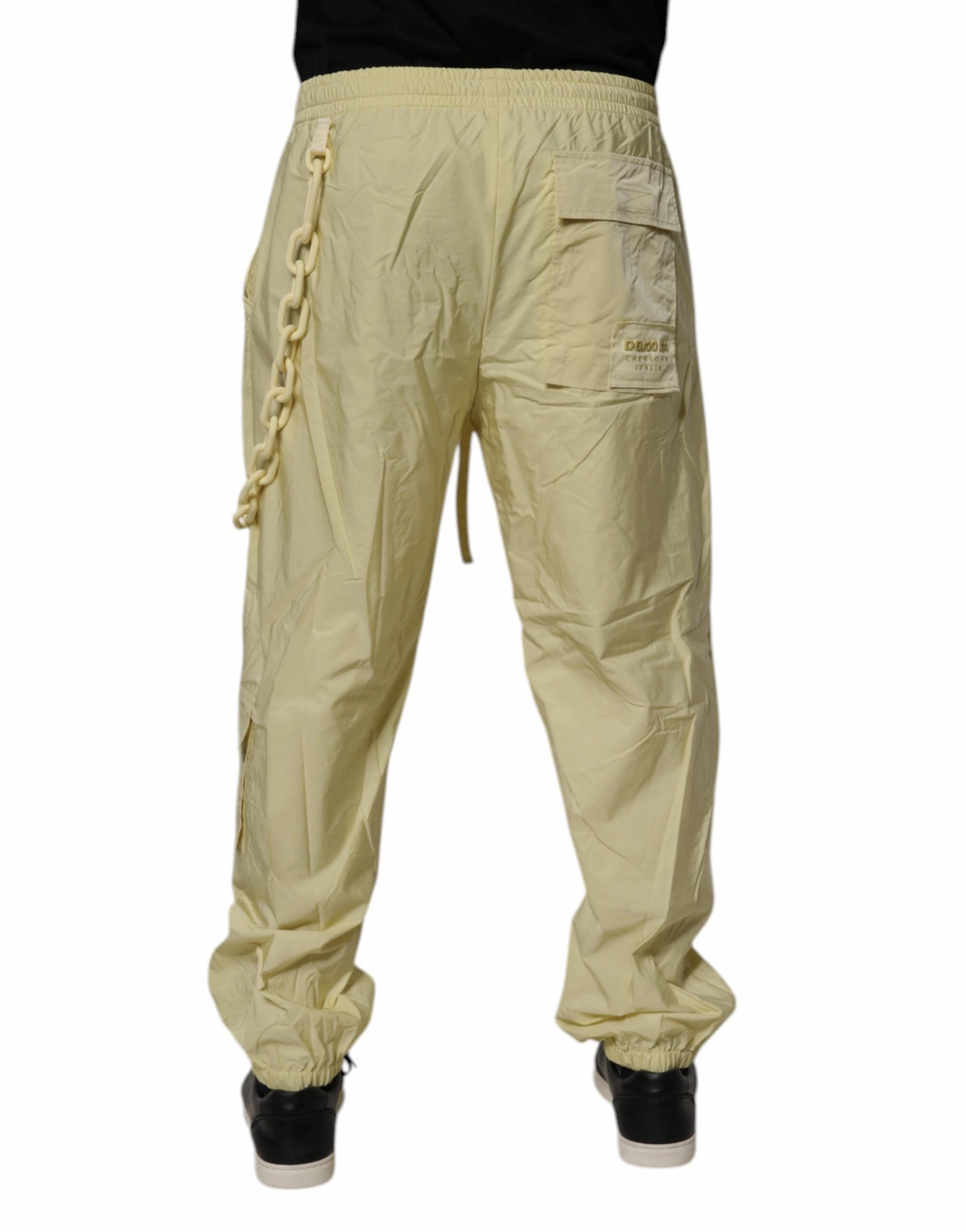 Dolce & Gabbana Nylon Cargo Chain Men Jogger Men's Pants