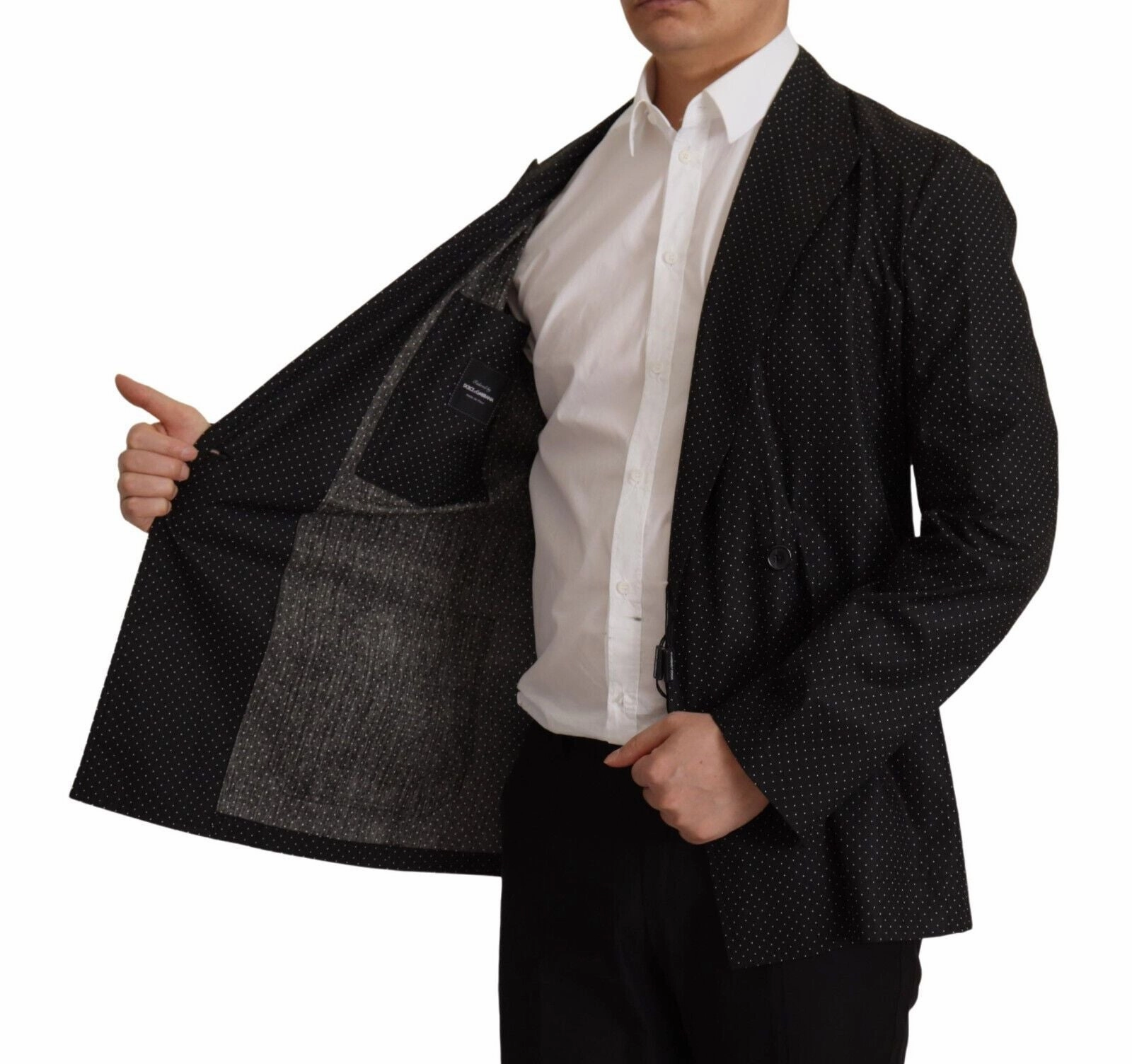 Dolce & Gabbana Polka Dot Slim Double-Breasted Men's Blazer
