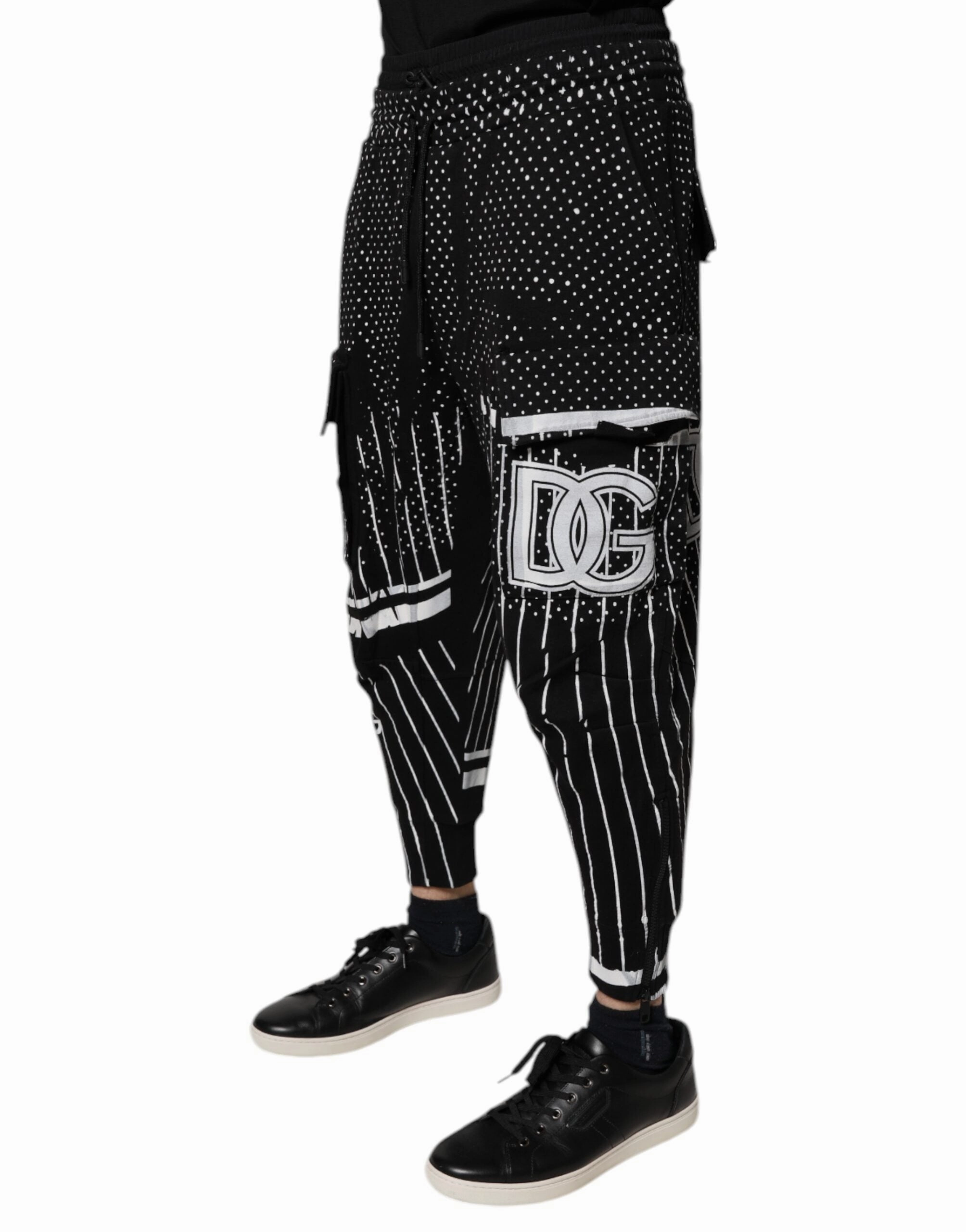 Dolce & Gabbana Polka Dot Stripes Cargo Jogger SweatMen's Men's Pants (Pre-Owned)