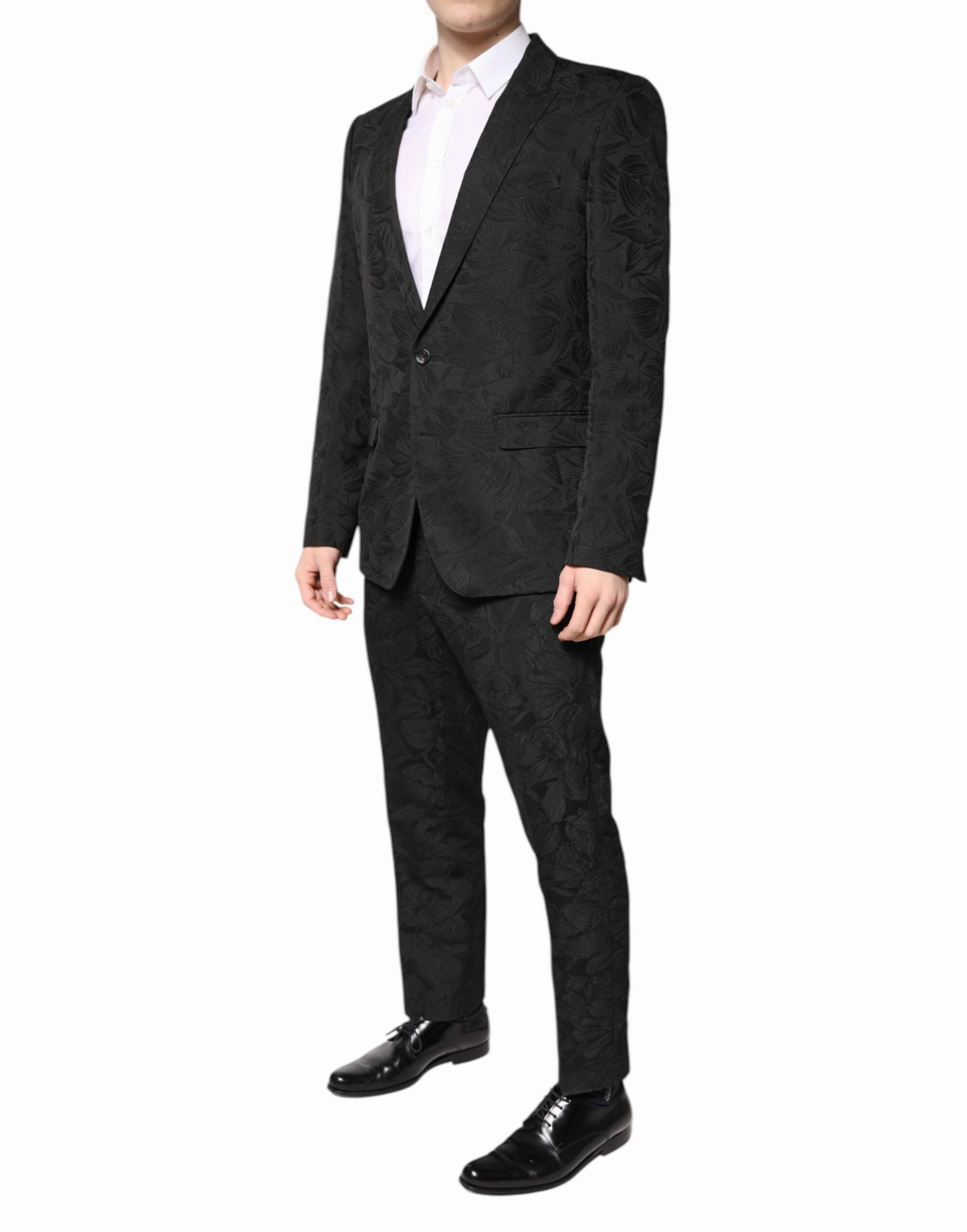 Dolce & Gabbana Polyester Floral Jacquard 2 Piece Men's Suit