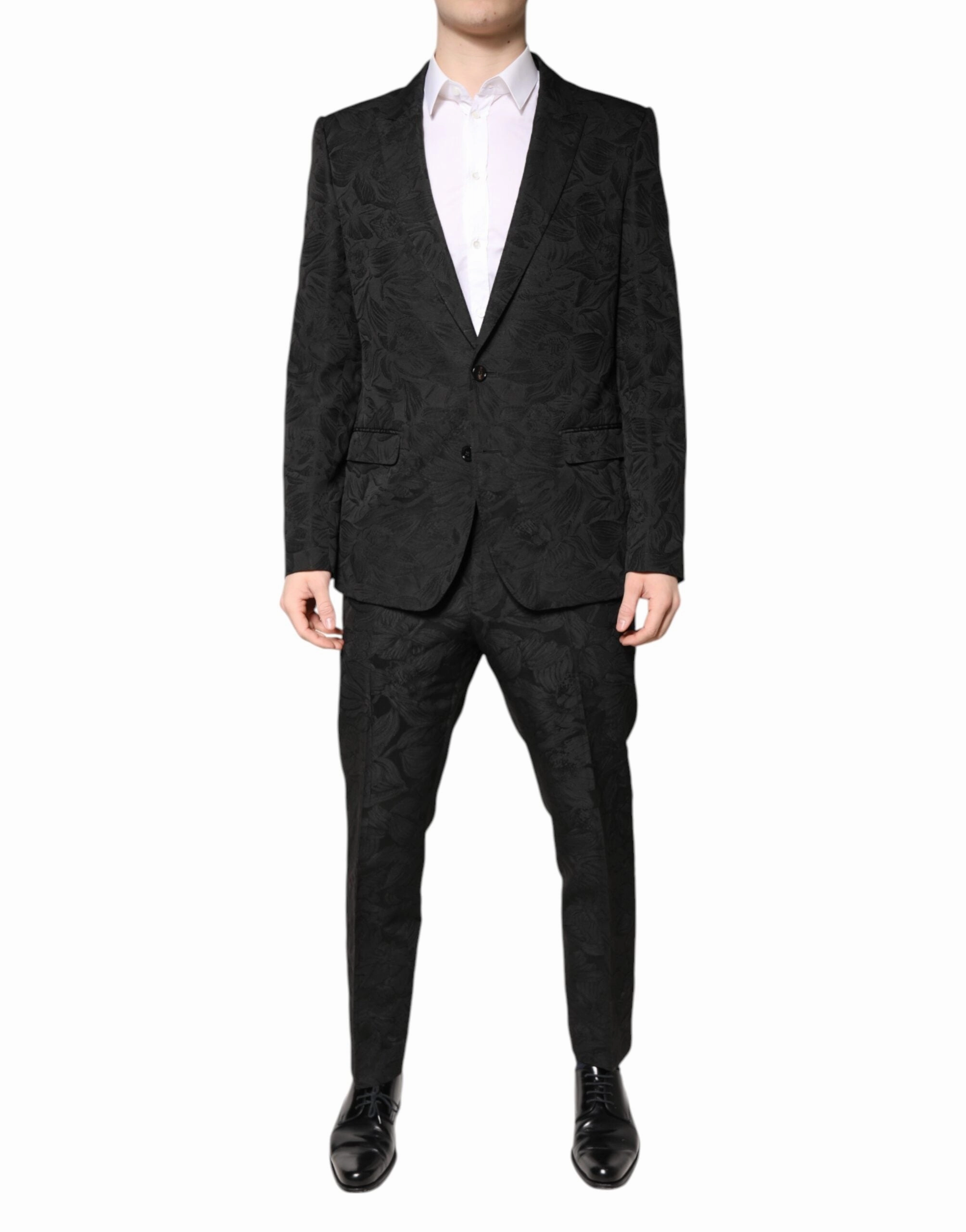 Dolce & Gabbana Polyester Floral Jacquard 2 Piece Men's Suit