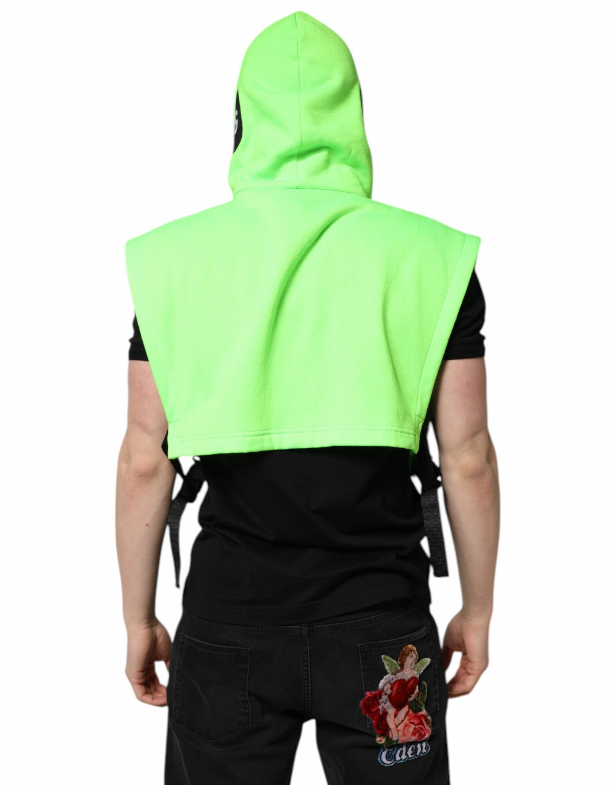 Dolce & Gabbana Polyester Hooded Sportswear Vest Men's Sweater
