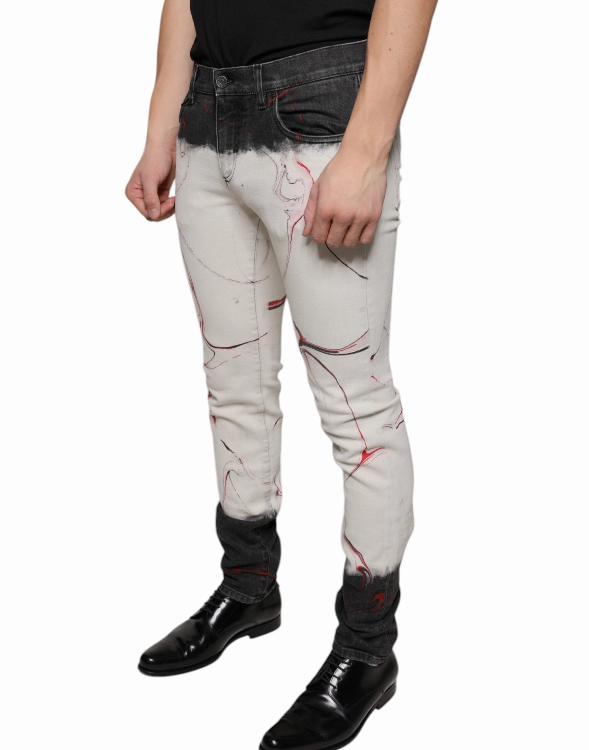 Dolce & Gabbana  Printed Skinny Men blue Men's Jeans