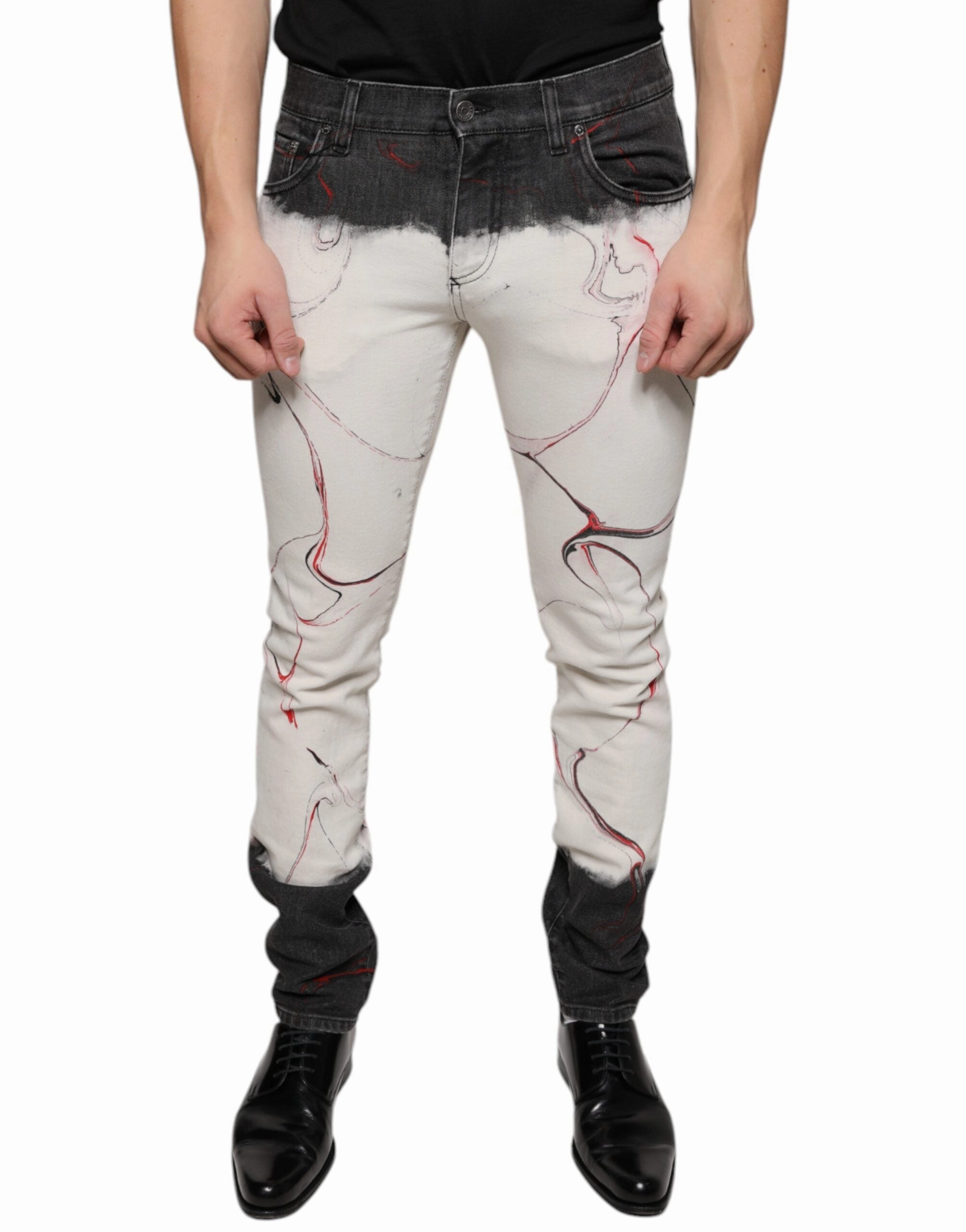 Dolce & Gabbana  Printed Skinny Men blue Men's Jeans
