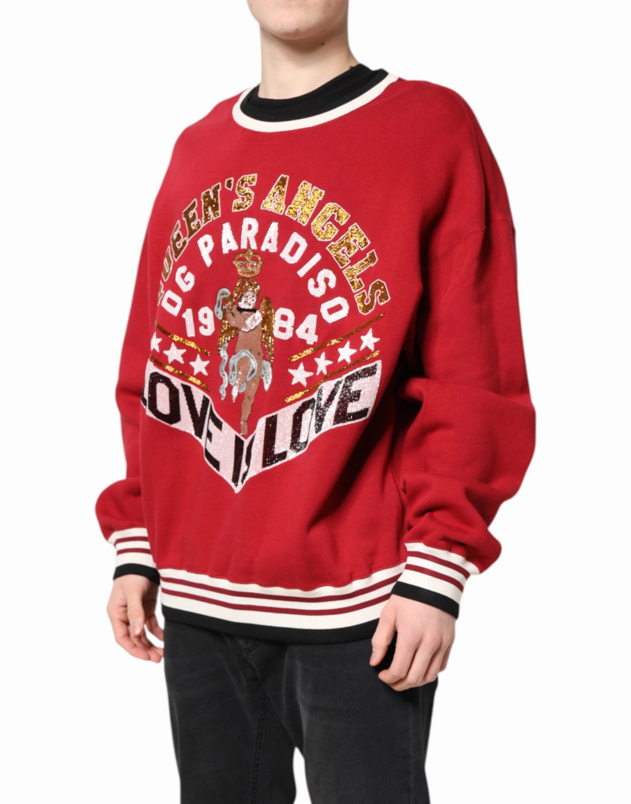 Dolce & Gabbana Sequin Knit Pullover Sweatshirt Men's Sweater