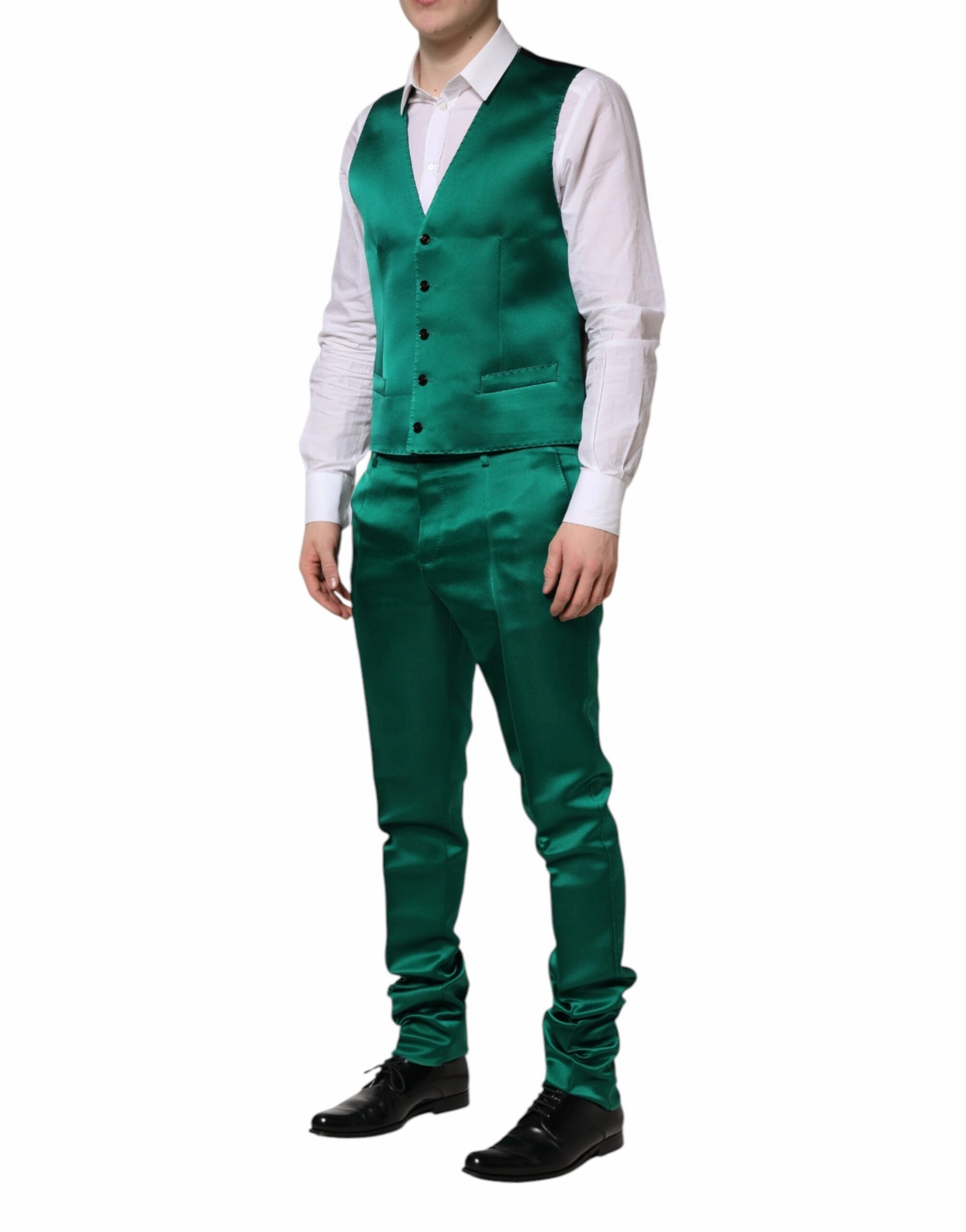 Dolce & Gabbana Silk 3 Piece Single Breasted Men's Suit