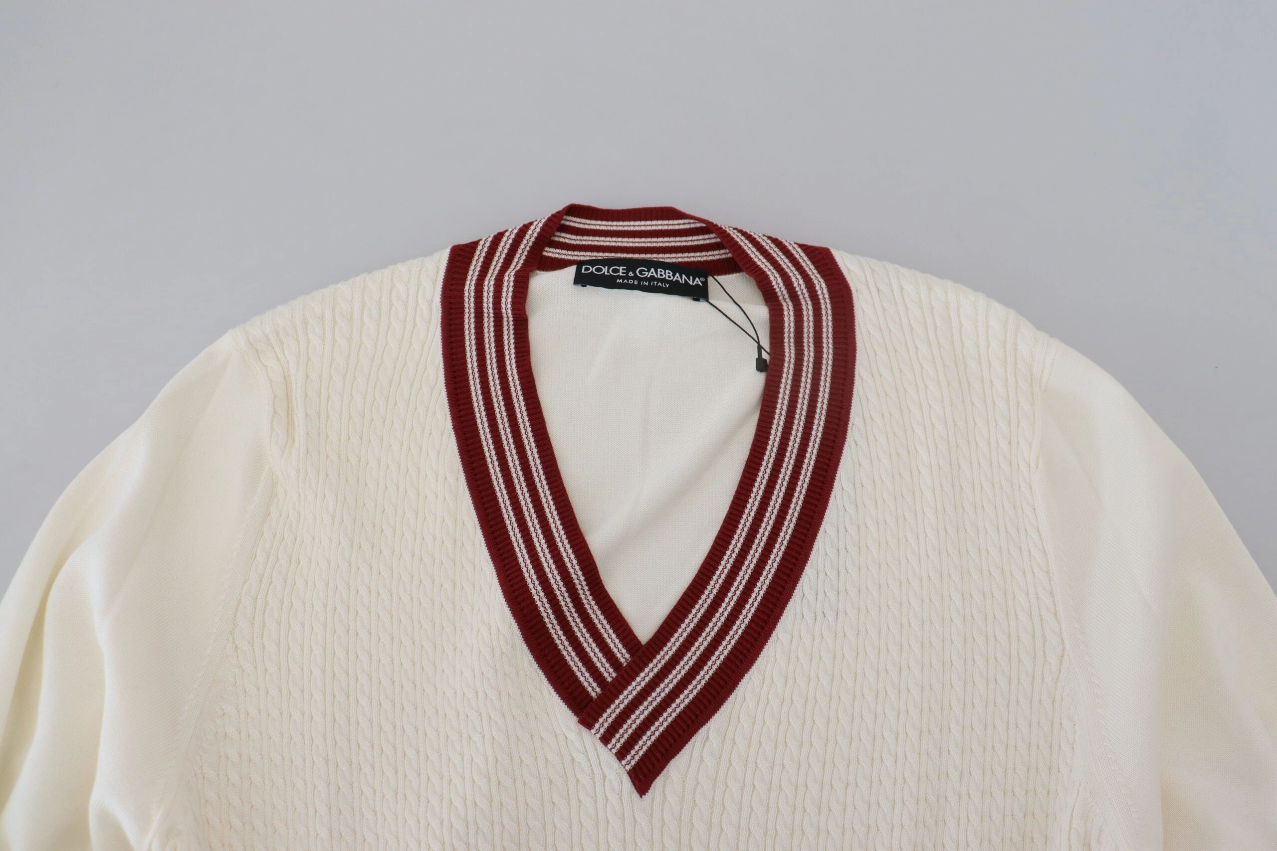 Dolce & Gabbana Silk Cotton V-Neck Men's Sweater