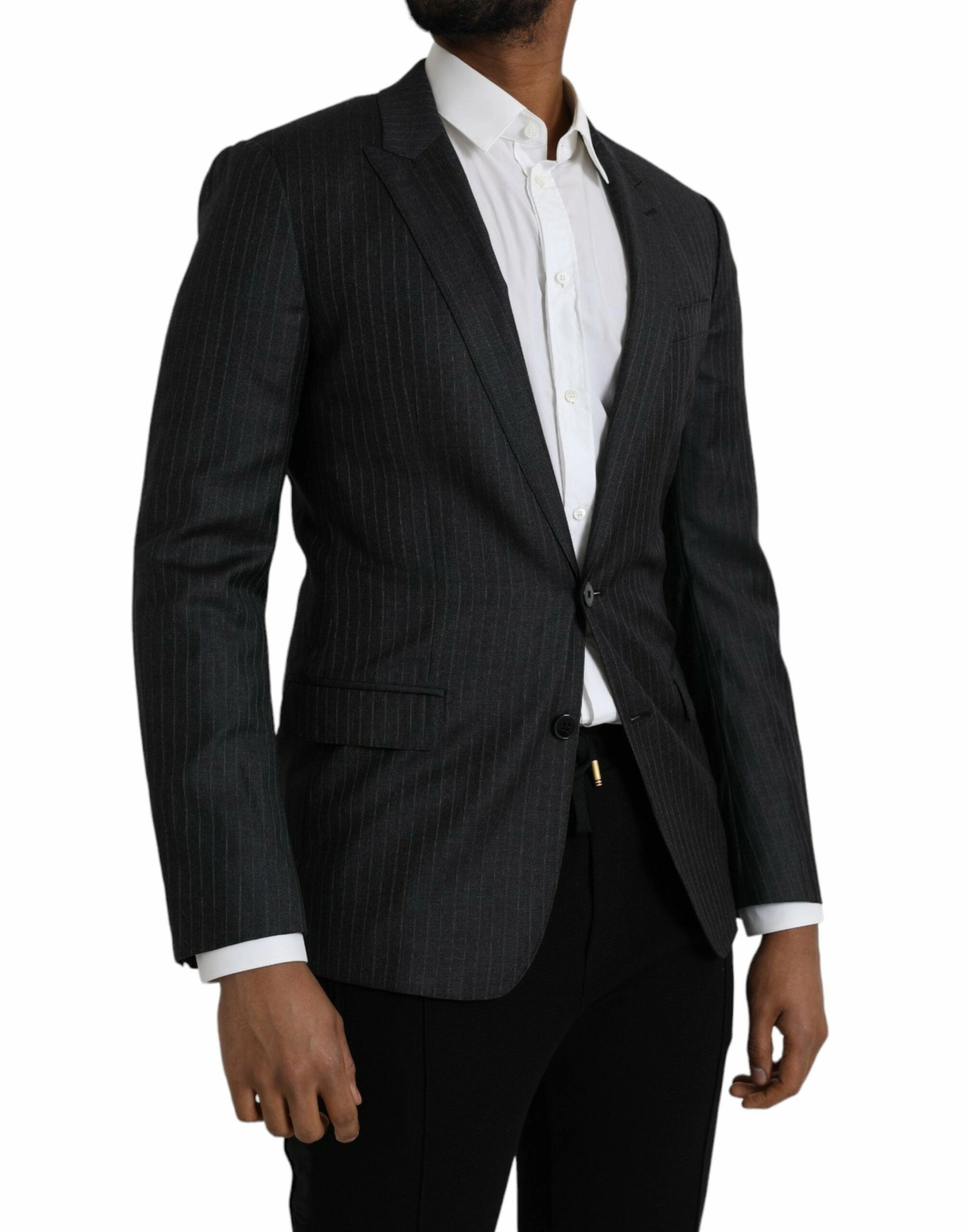 Dolce & Gabbana Stripe MARTINI Single Breasted Coat Men's Blazer