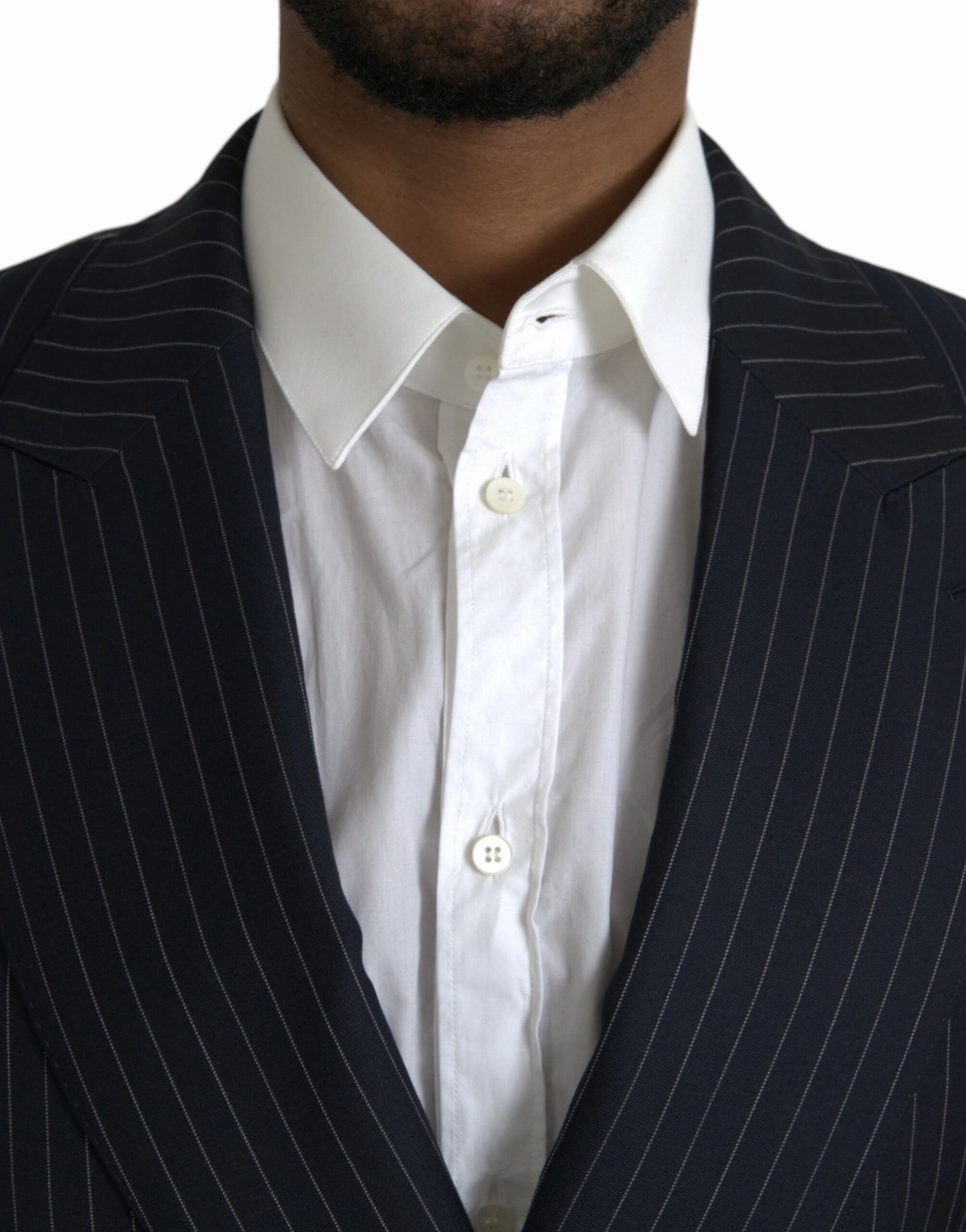 Dolce & Gabbana Stripe SICILIA Double Breasted Coat Men's Blazer