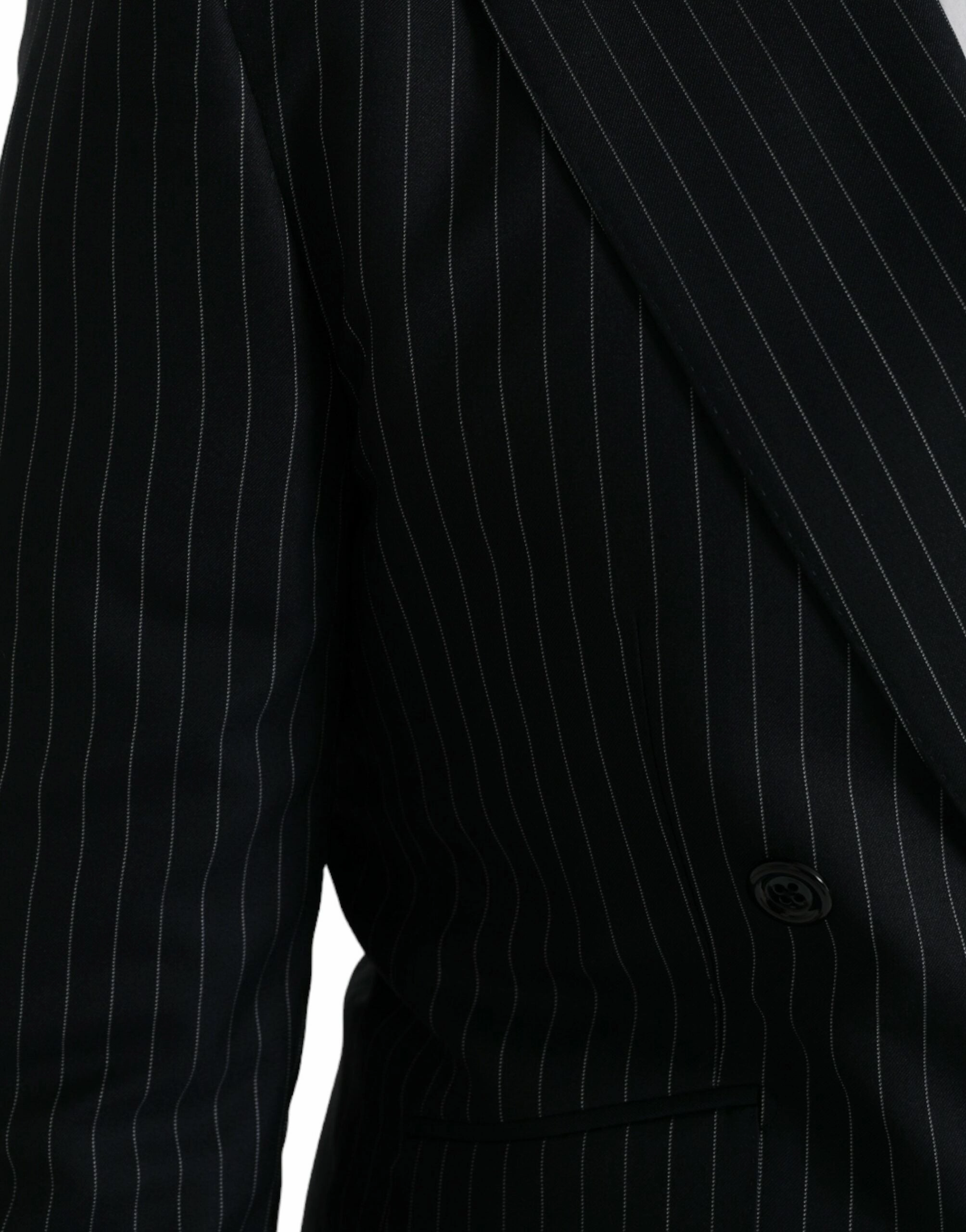 Dolce & Gabbana Stripe SICILIA Double Breasted Coat Men's Blazer