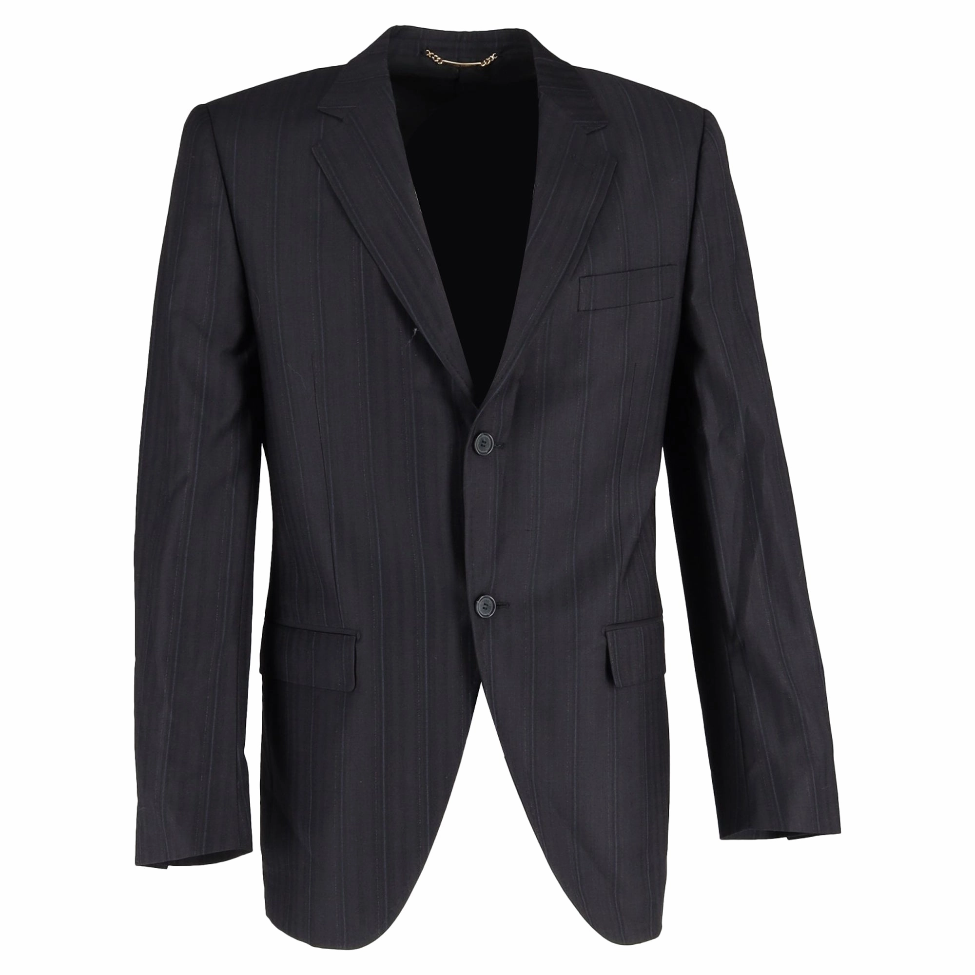 Dolce & Gabbana Striped Single Breasted Blazer in Black Wool