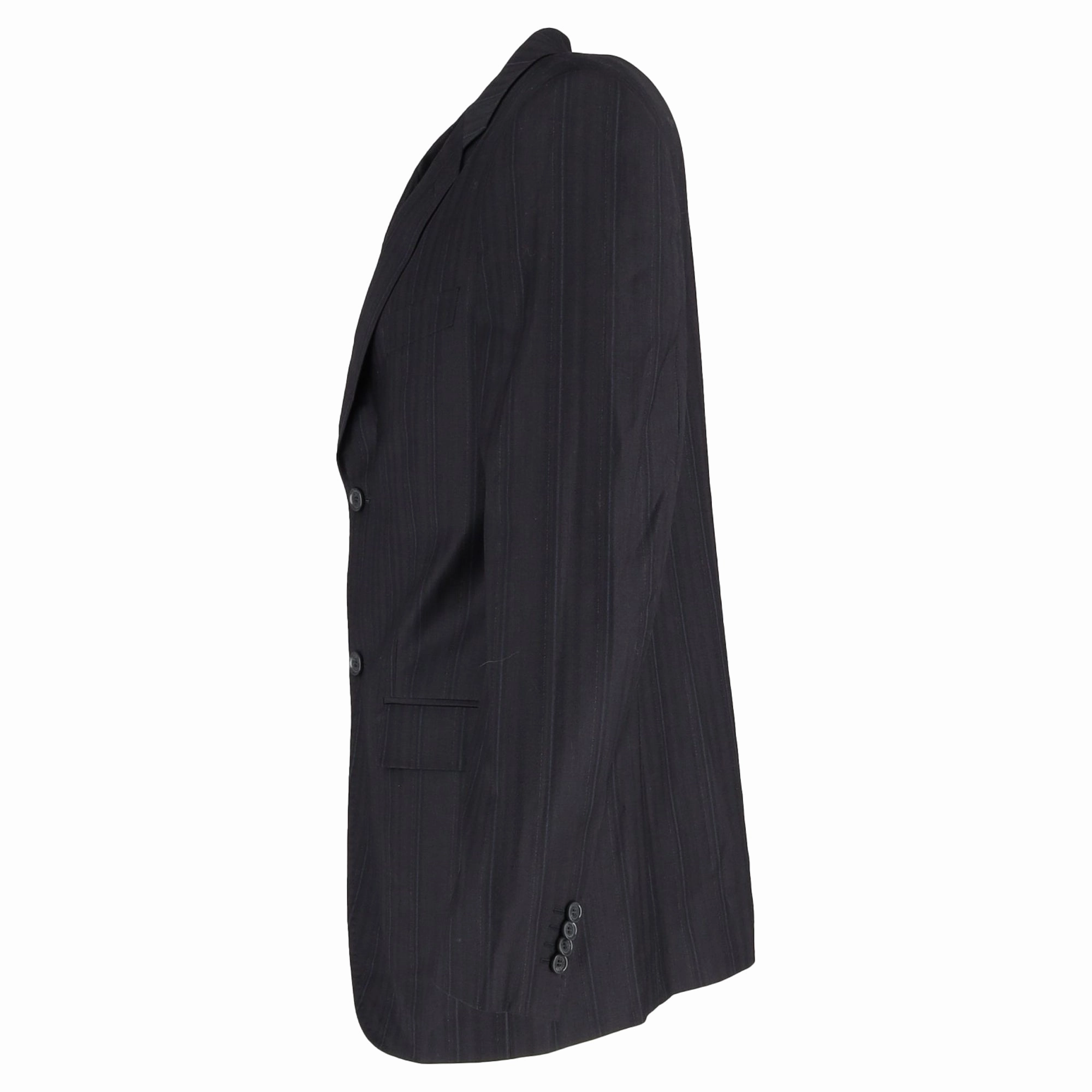 Dolce & Gabbana Striped Single Breasted Blazer in Black Wool