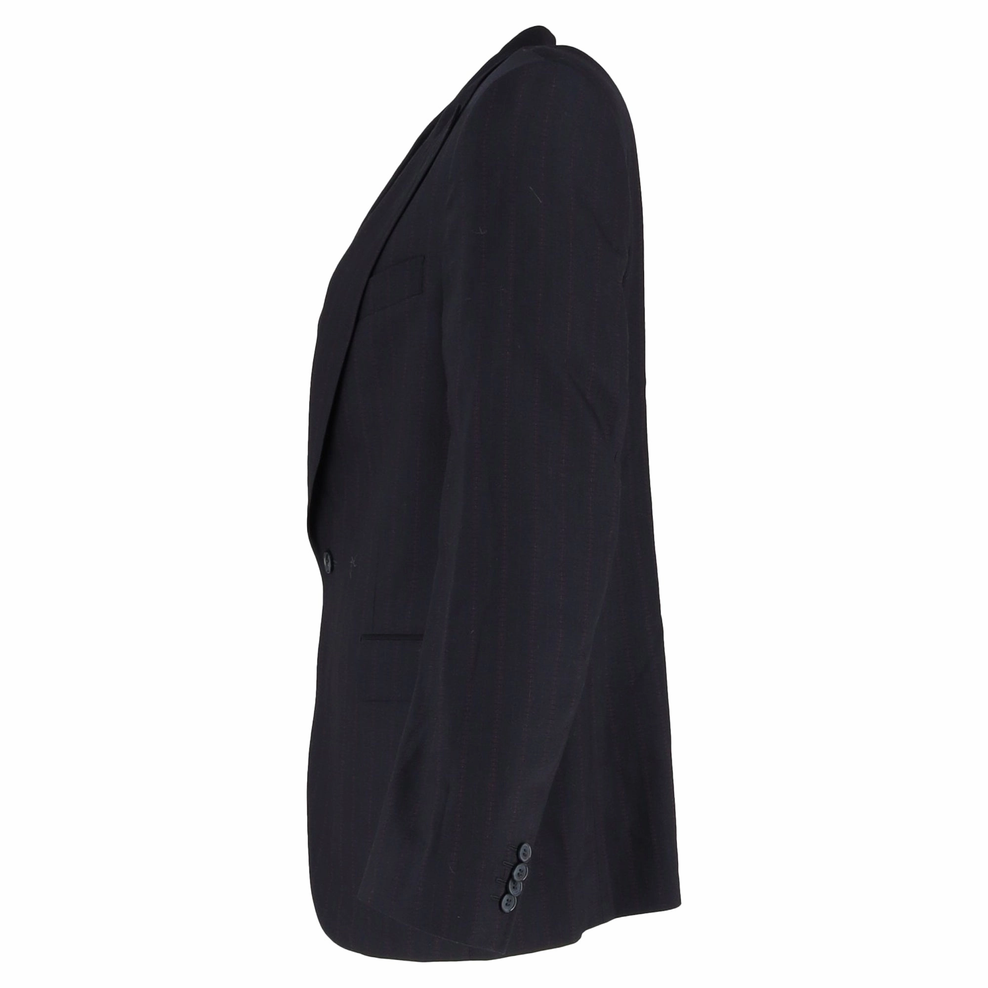Dolce & Gabbana Striped Single Breasted Blazer in Navy Blue Wool