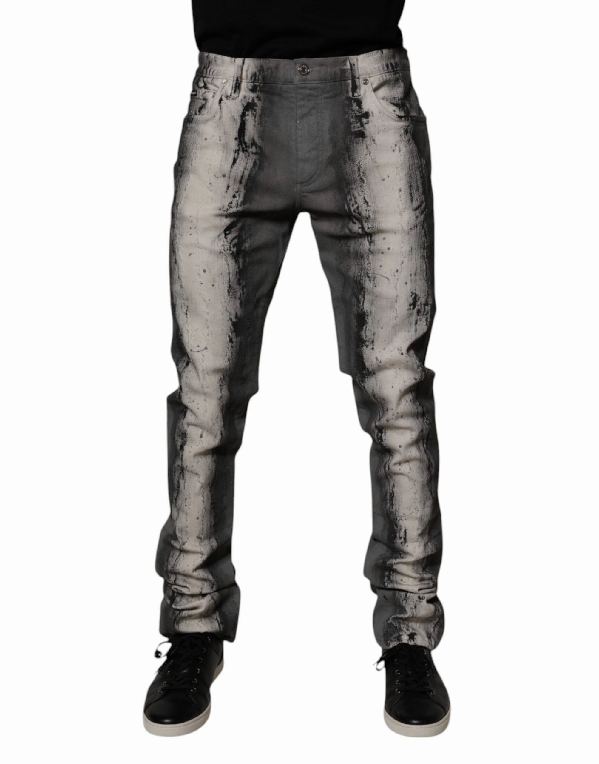Dolce & Gabbana Tie Dye Cotton Skinny Men blue Men's Jeans