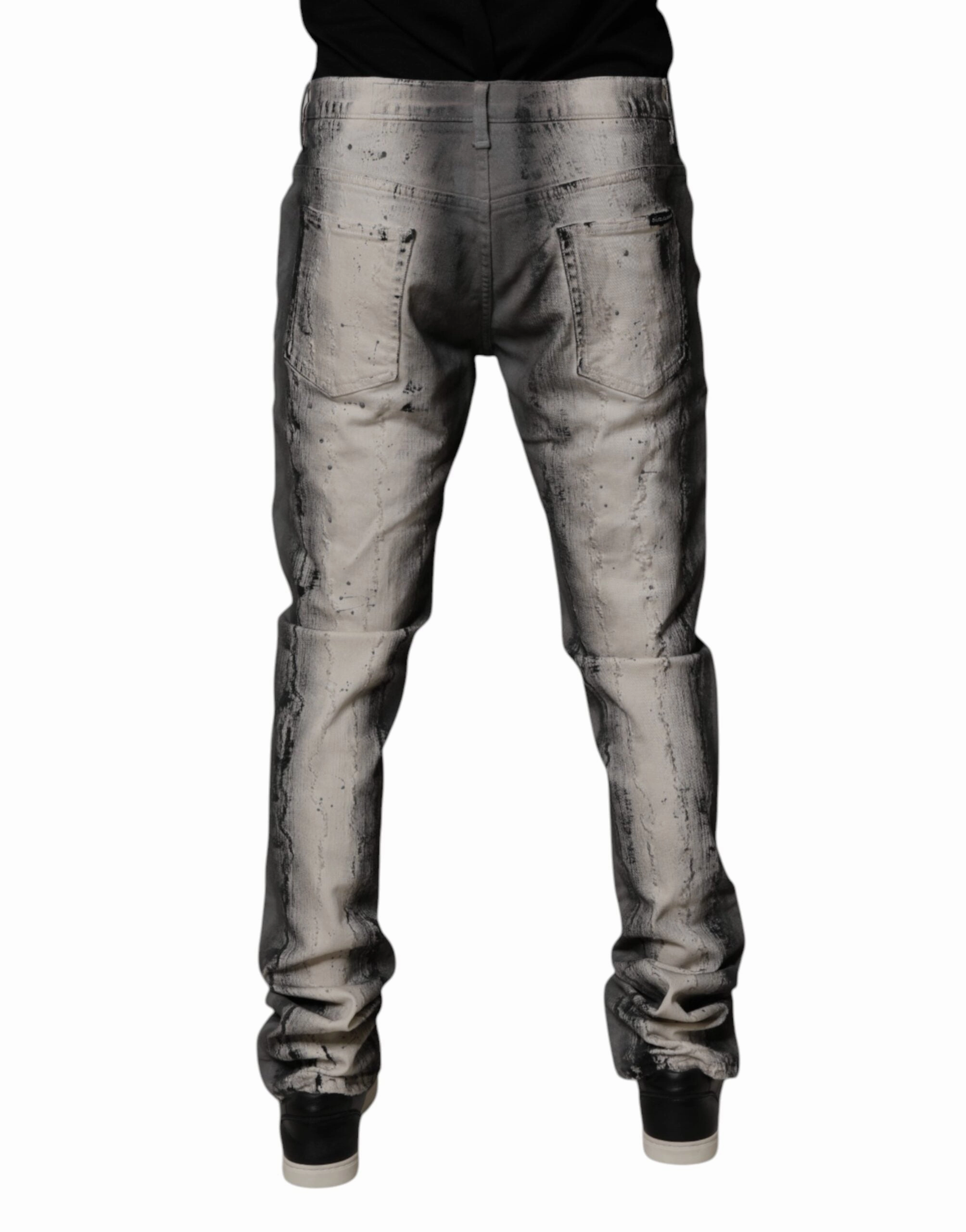 Dolce & Gabbana Tie Dye Cotton Skinny Men blue Men's Jeans