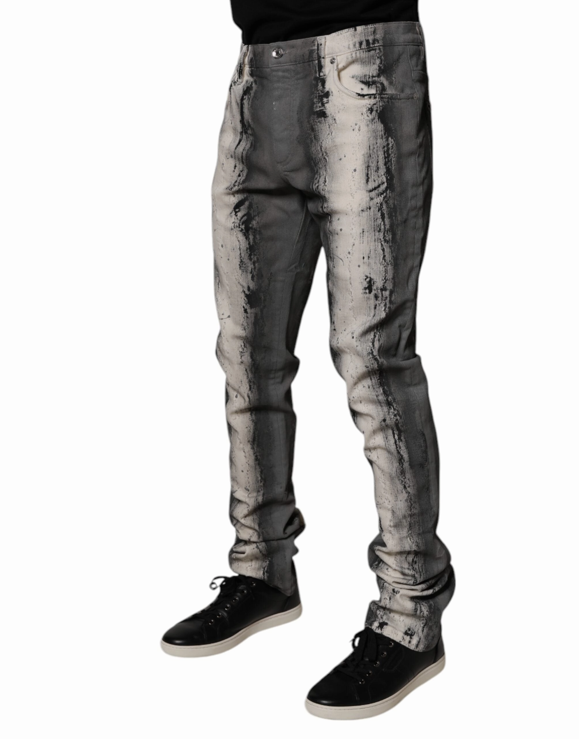 Dolce & Gabbana Tie Dye Cotton Skinny Men blue Men's Jeans