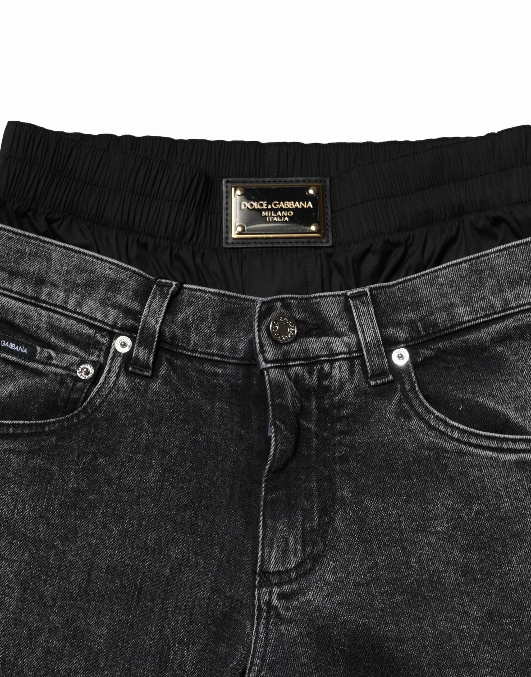Dolce & Gabbana Washed Double Waistband blue Men's Jeans