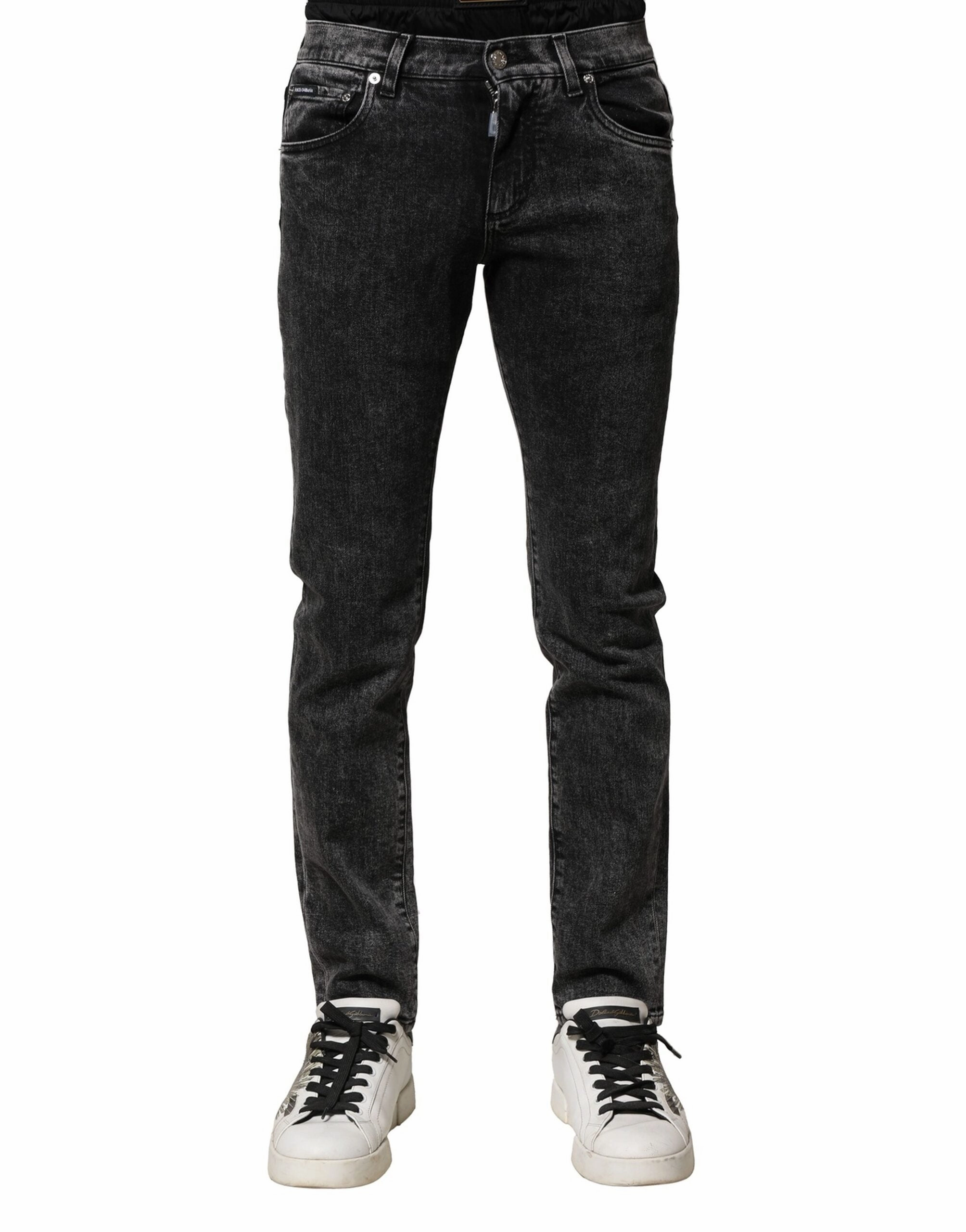 Dolce & Gabbana Washed Double Waistband blue Men's Jeans