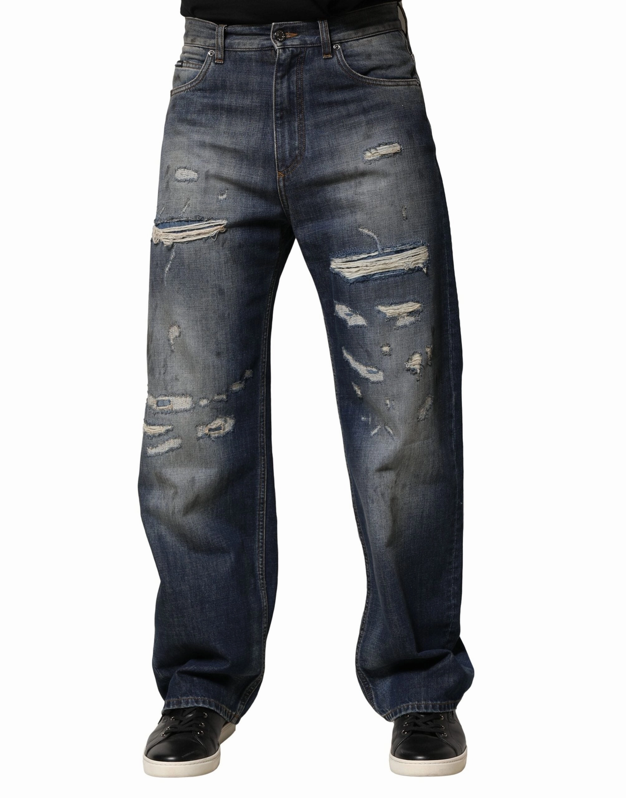 Dolce & Gabbana Washed Tatte Cotton Men Men's Jeans (Pre-Owned)