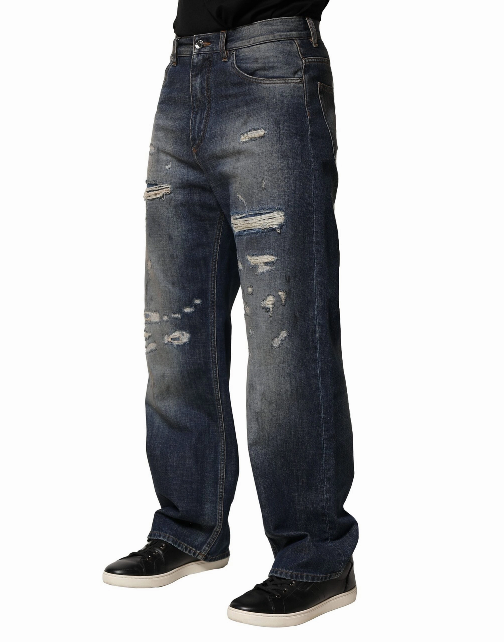 Dolce & Gabbana Washed Tatte Cotton Men Men's Jeans (Pre-Owned)