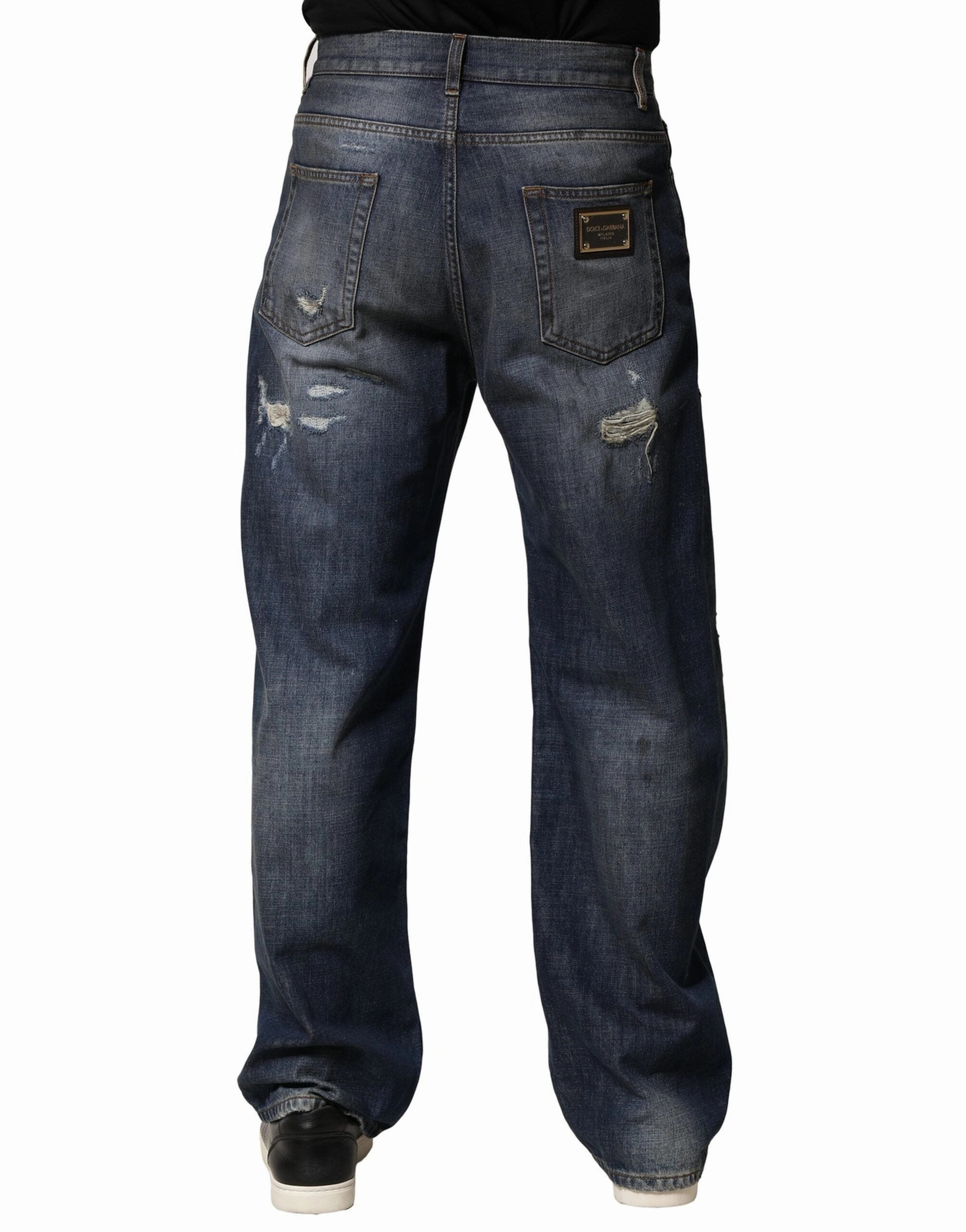Dolce & Gabbana Washed Tatte Cotton Men Men's Jeans (Pre-Owned)