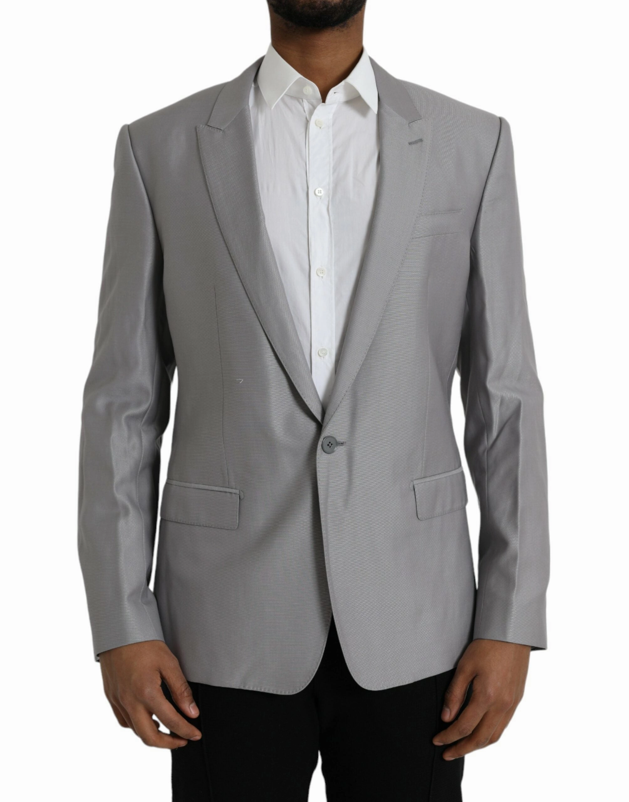 Dolce & Gabbana Wool Peak Single Breasted Coat Men's Blazer