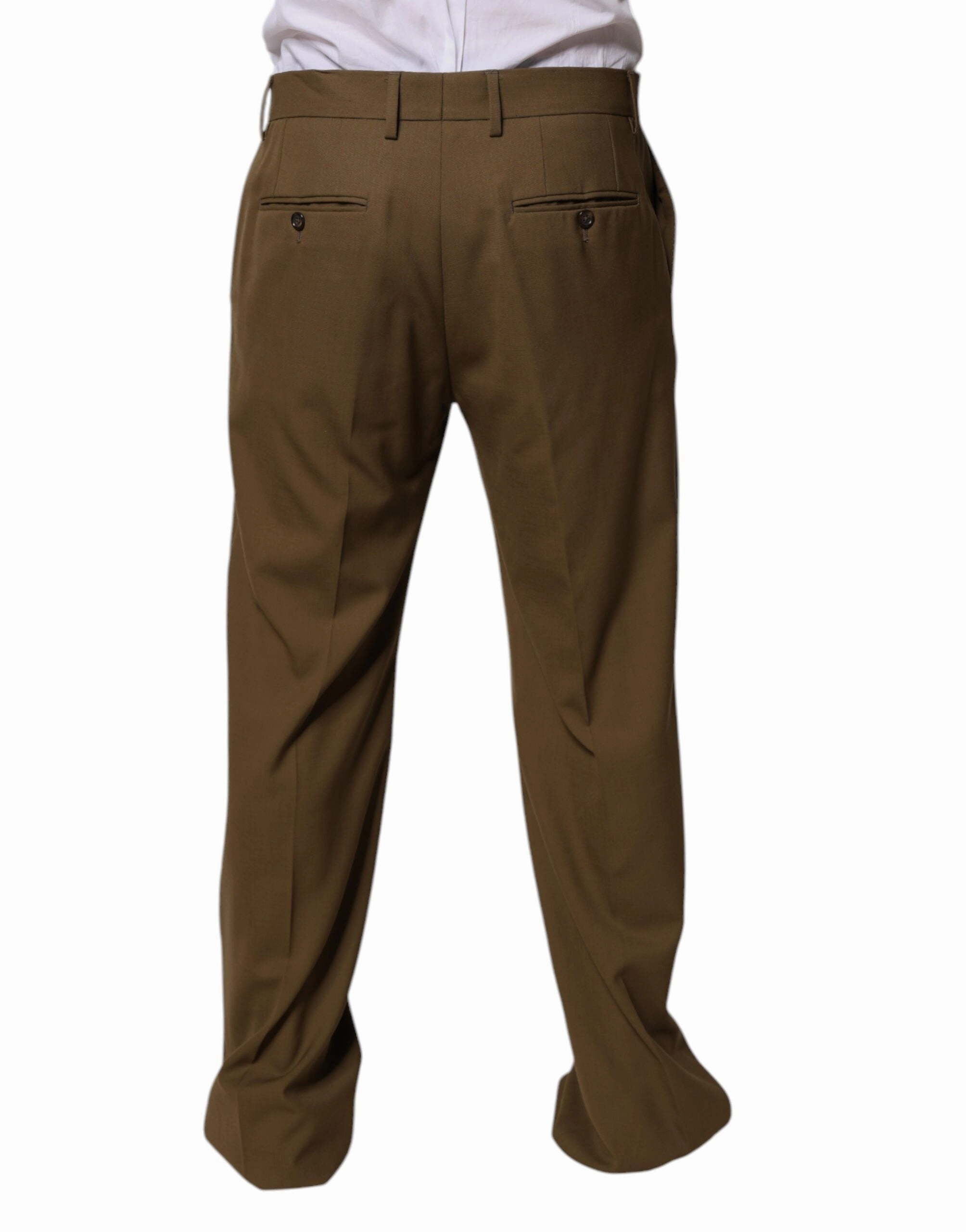 Dolce & Gabbana Wool Straight Formal Dress Men's Pants