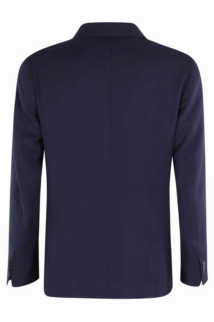 Double-Breasted Blazer In Stretch Hopsack Fabric