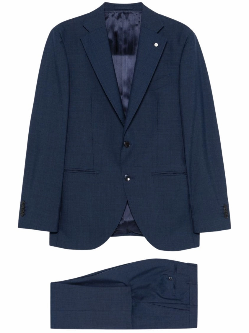 Double-Breasted Navy Wool Suit