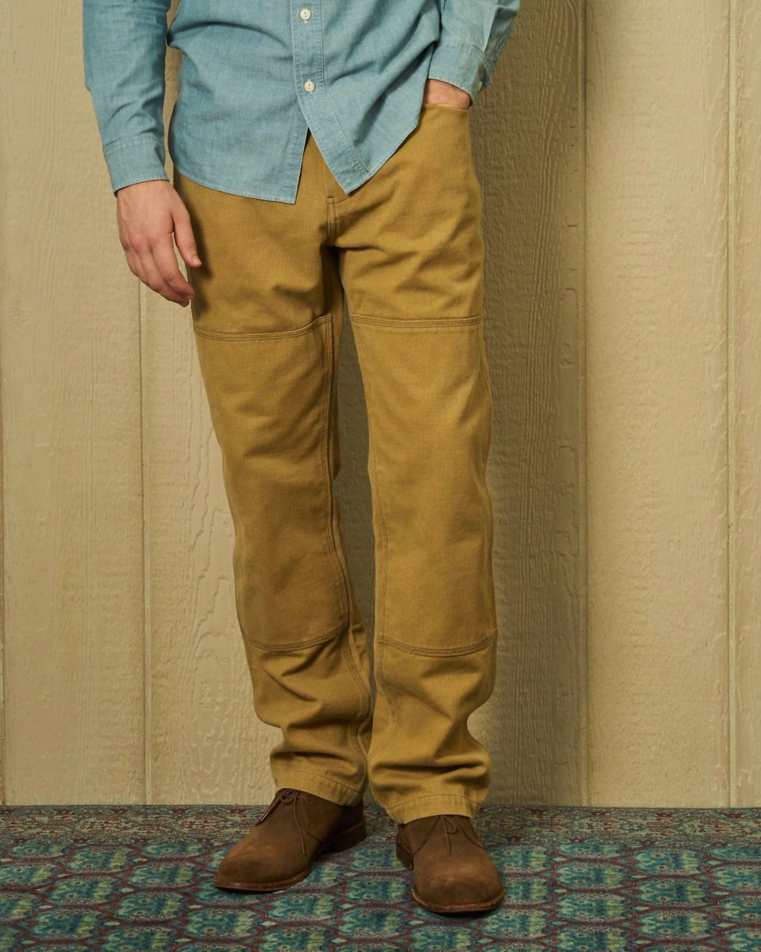 Double Knee Pants In British Khaki