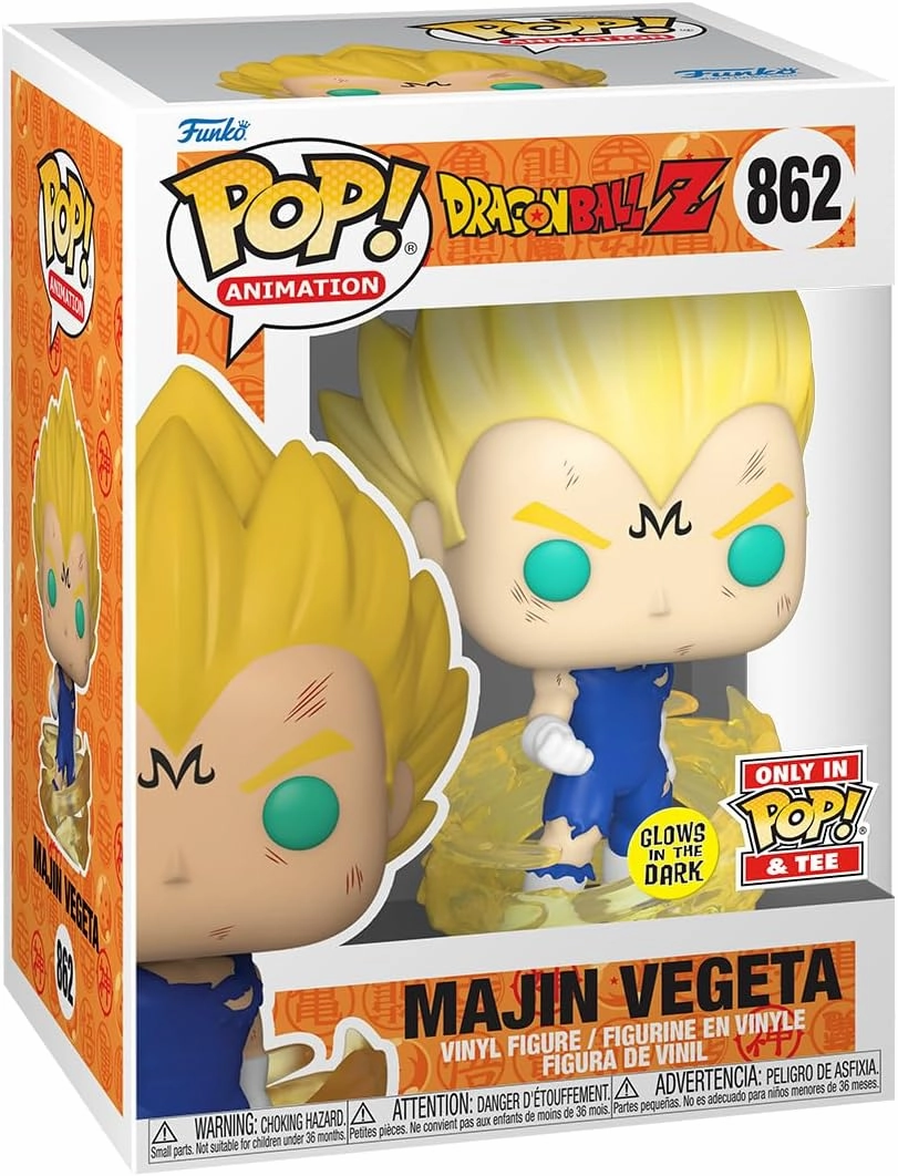 Dragon Ball Z Majin Vegeta (Glow in the Dark) Pop! Vinyl and Tee Set