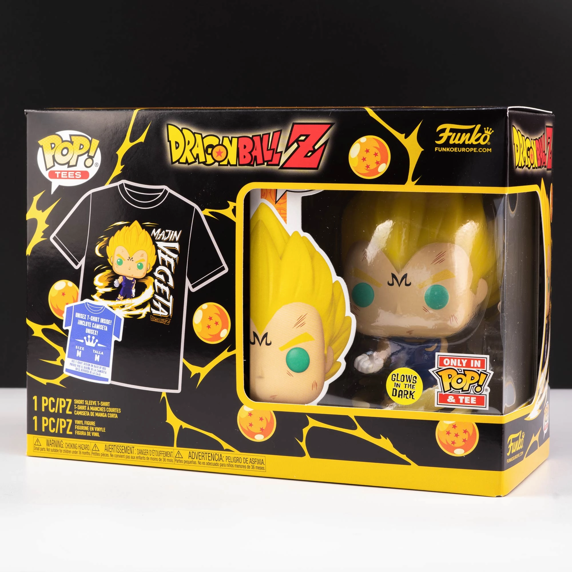 Dragon Ball Z Majin Vegeta (Glow in the Dark) Pop! Vinyl and Tee Set